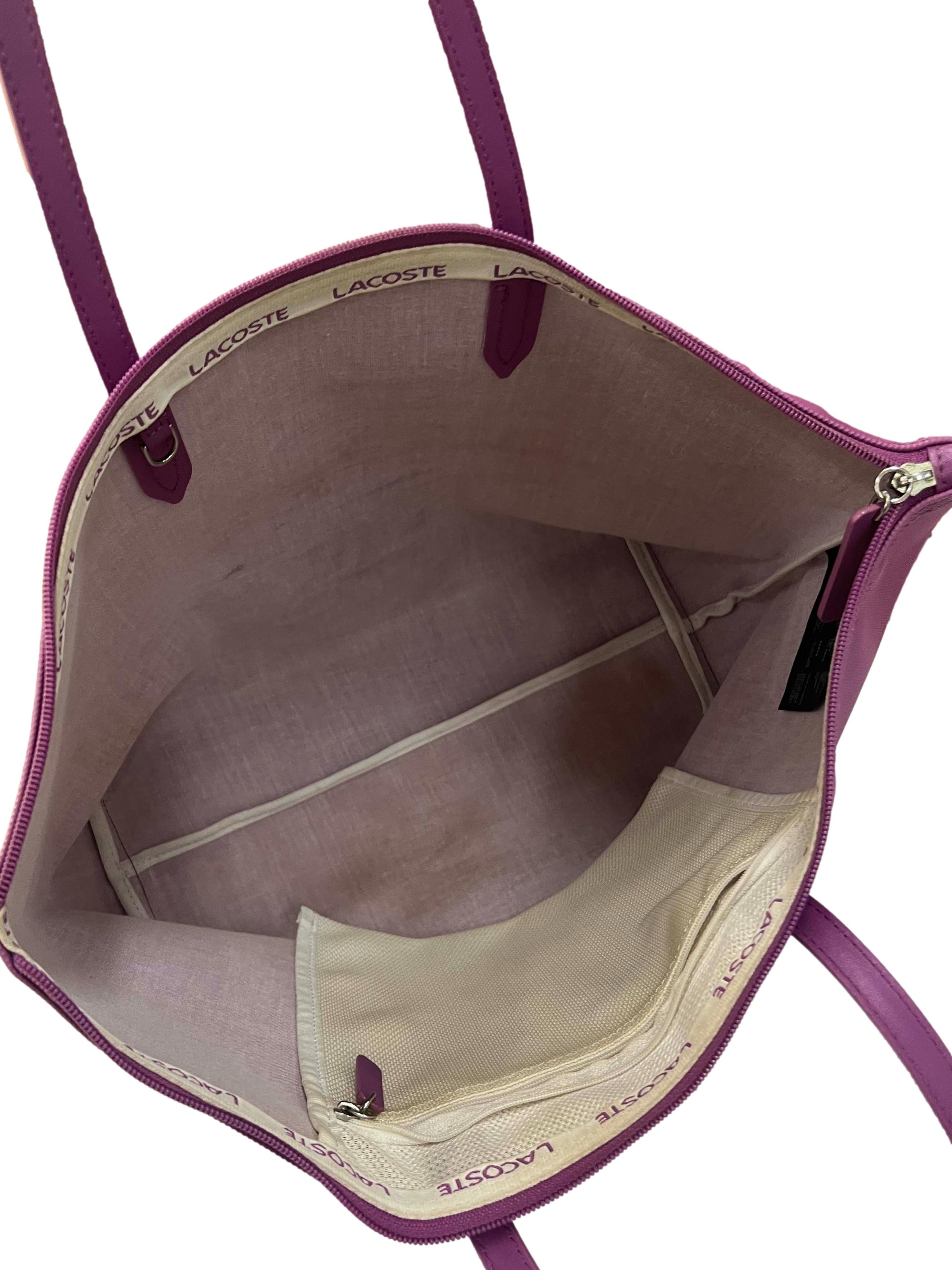 Purple Leather Lacoste Tote Bag CSN