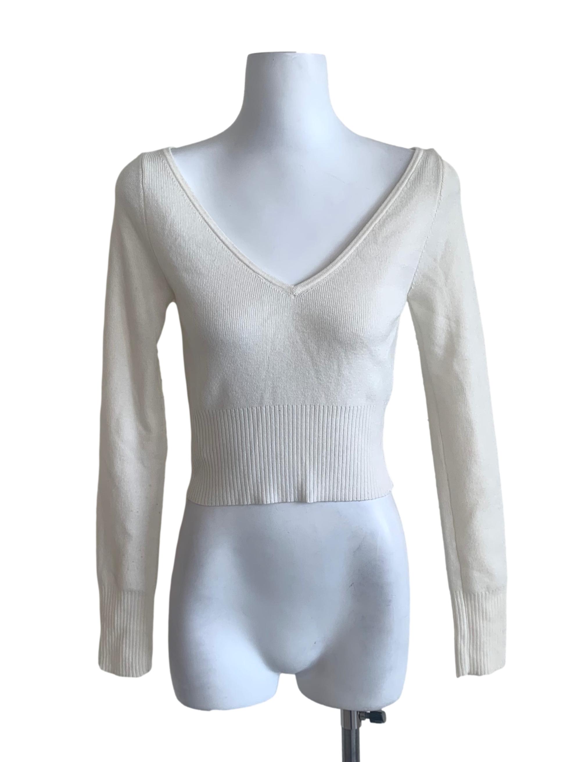 Coconut White Long Sleeve Crop Top
