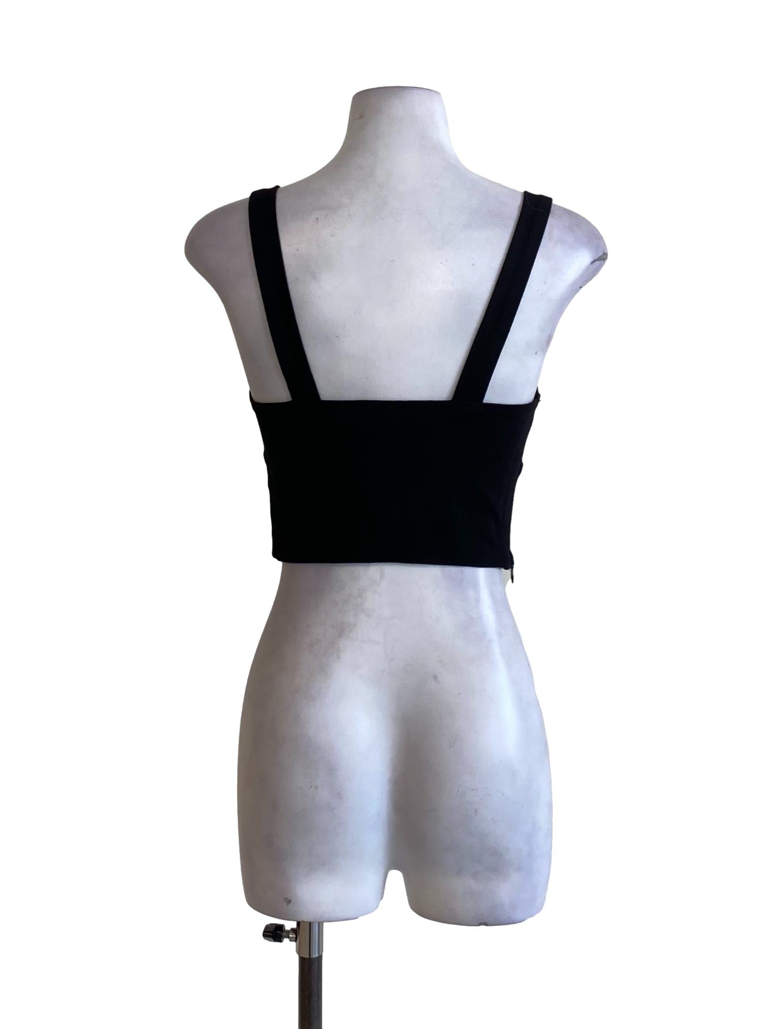 Rich Black Sweetheart Fit Cropped Top