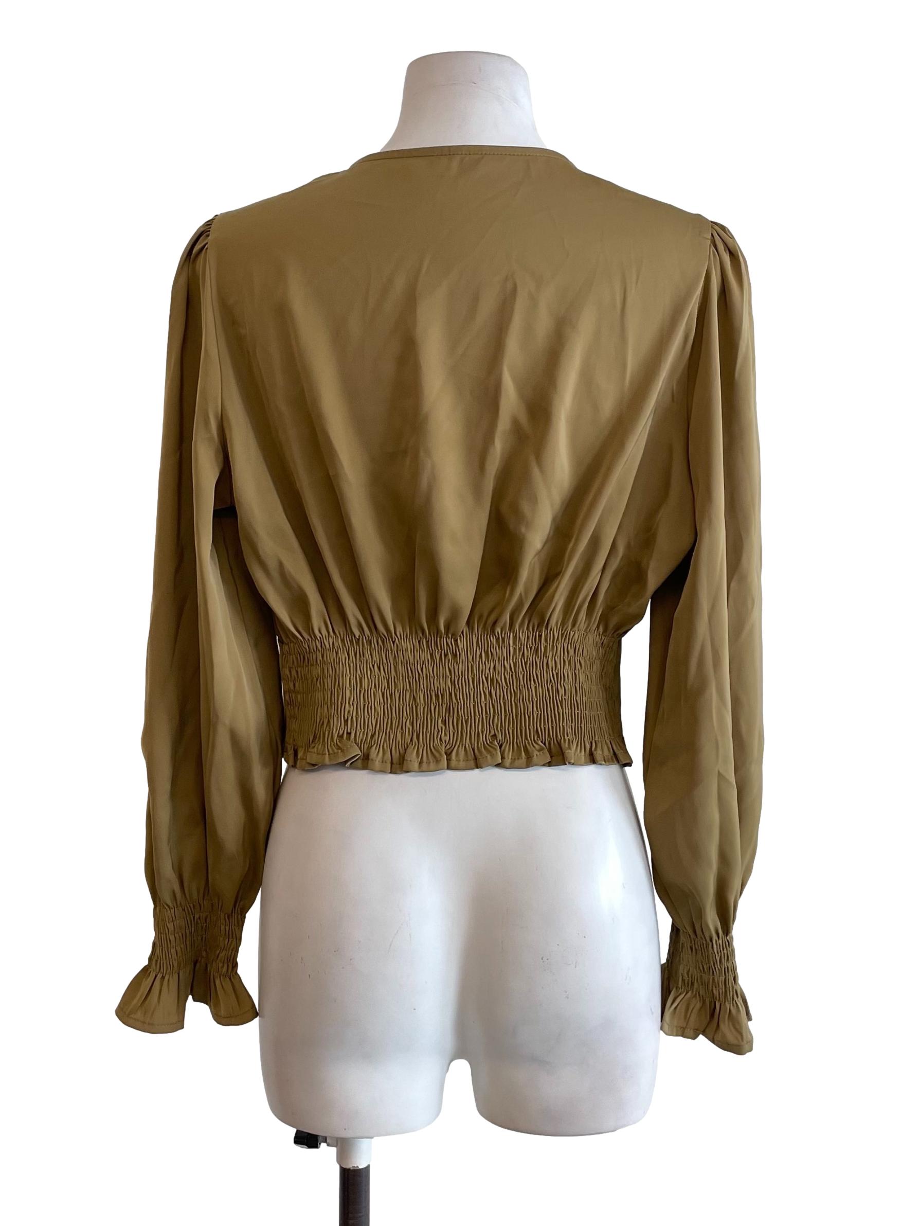 Fawn Draped Satin Top