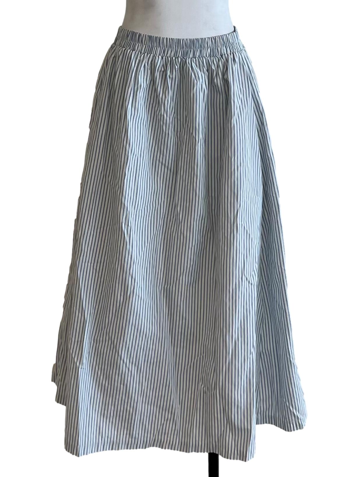 Blue Candy Stripe A-Line Skirt