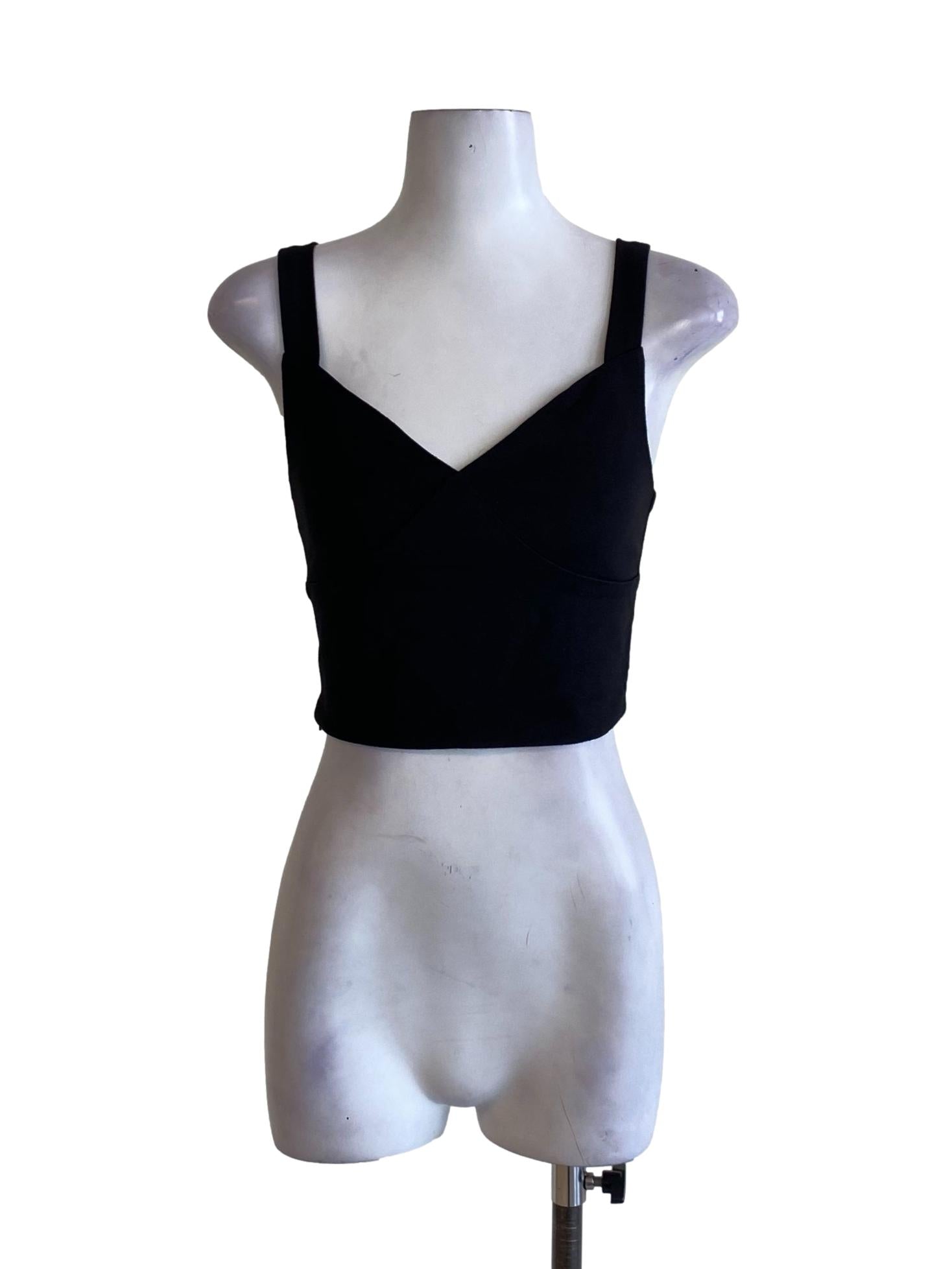 Rich Black Sweetheart Fit Cropped Top