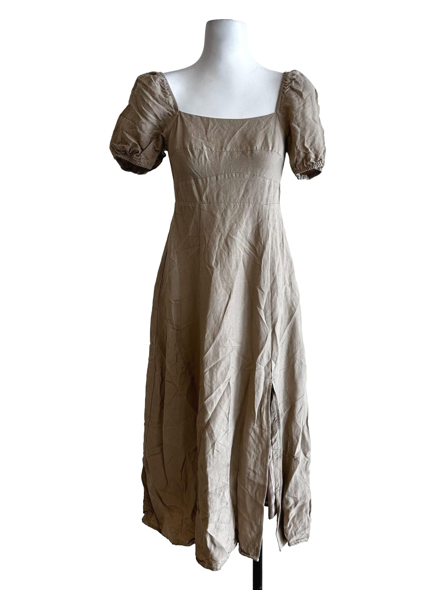 Tortilla Brown Square Beck Slit Dress