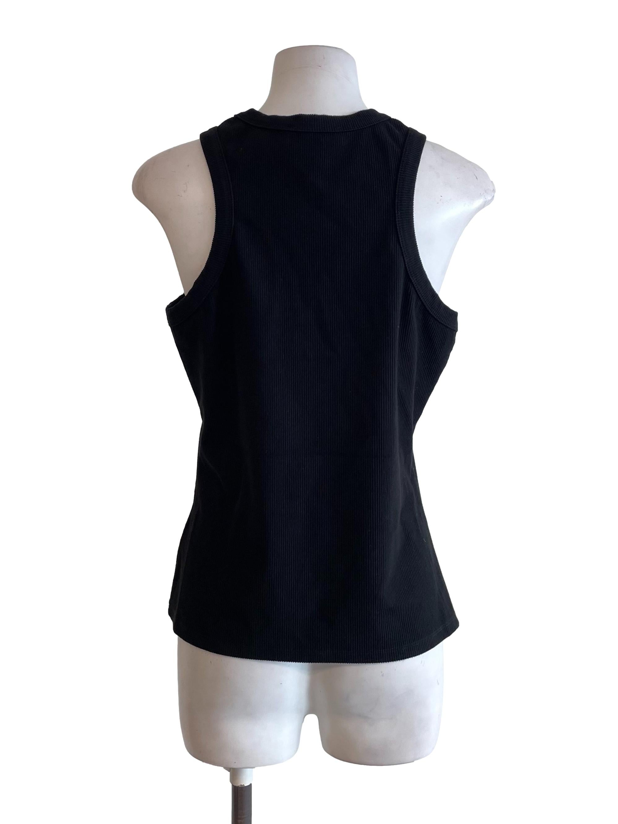 Black Ribbed Tank Top