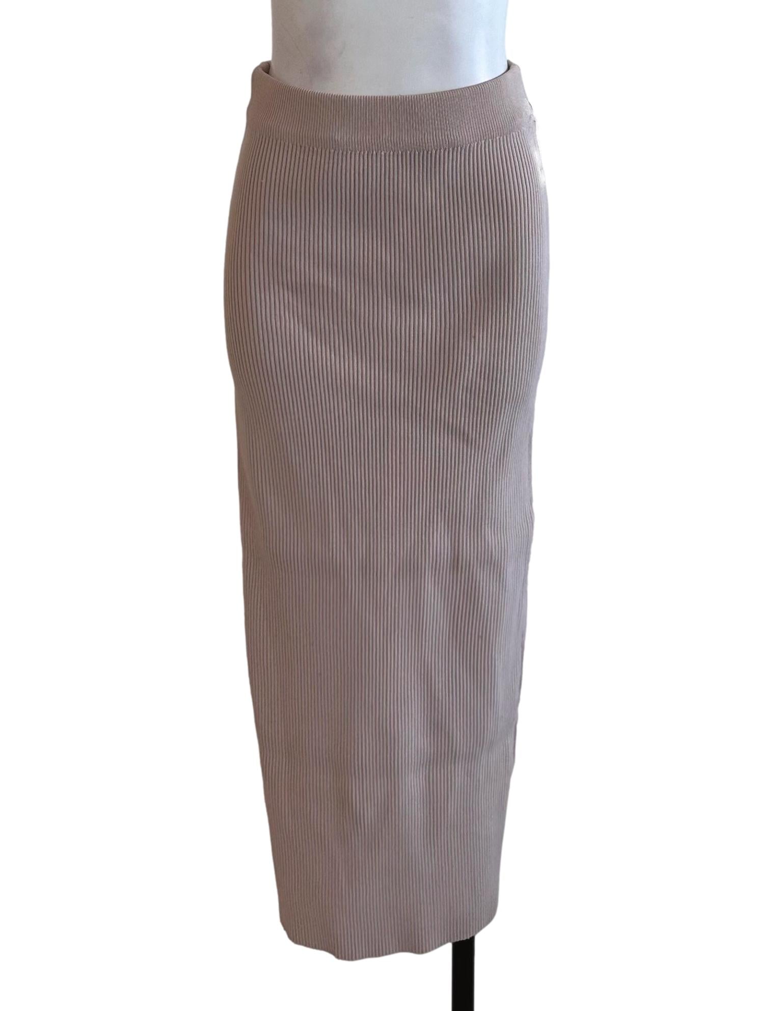 Sepia Brown Knit Tube Skirt