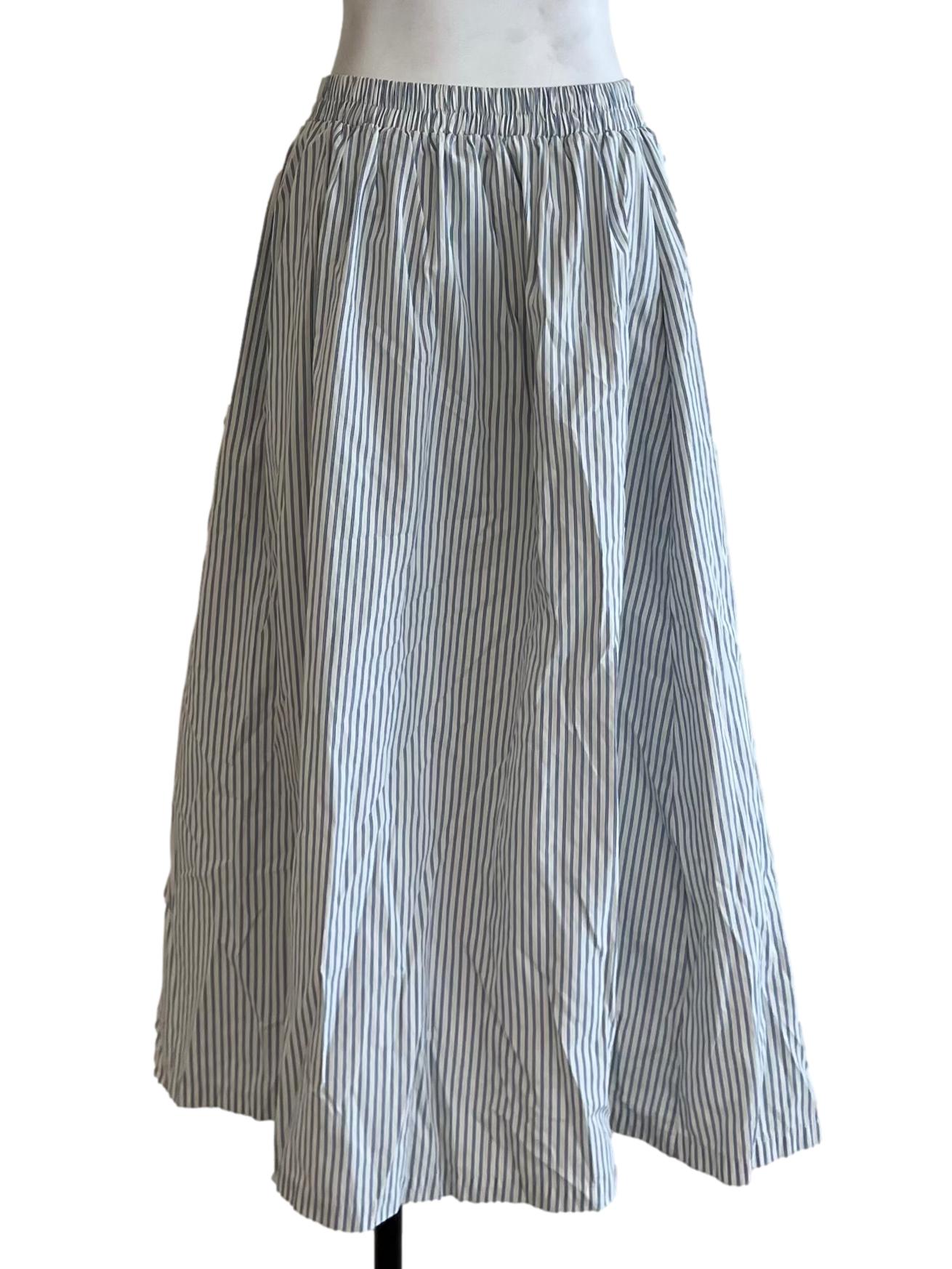 Blue Candy Stripe A-Line Skirt