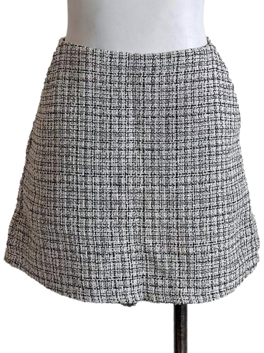 Black And White Tweed Skorts