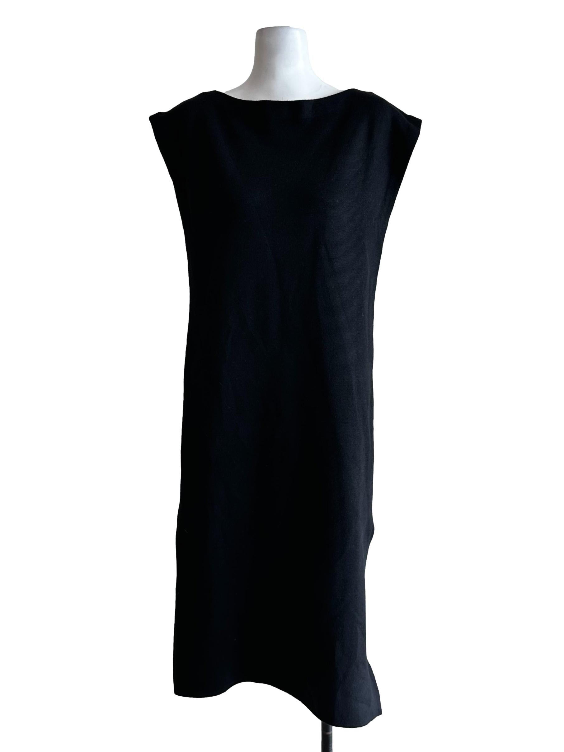 Black Sabrina Neck Midi Dress
