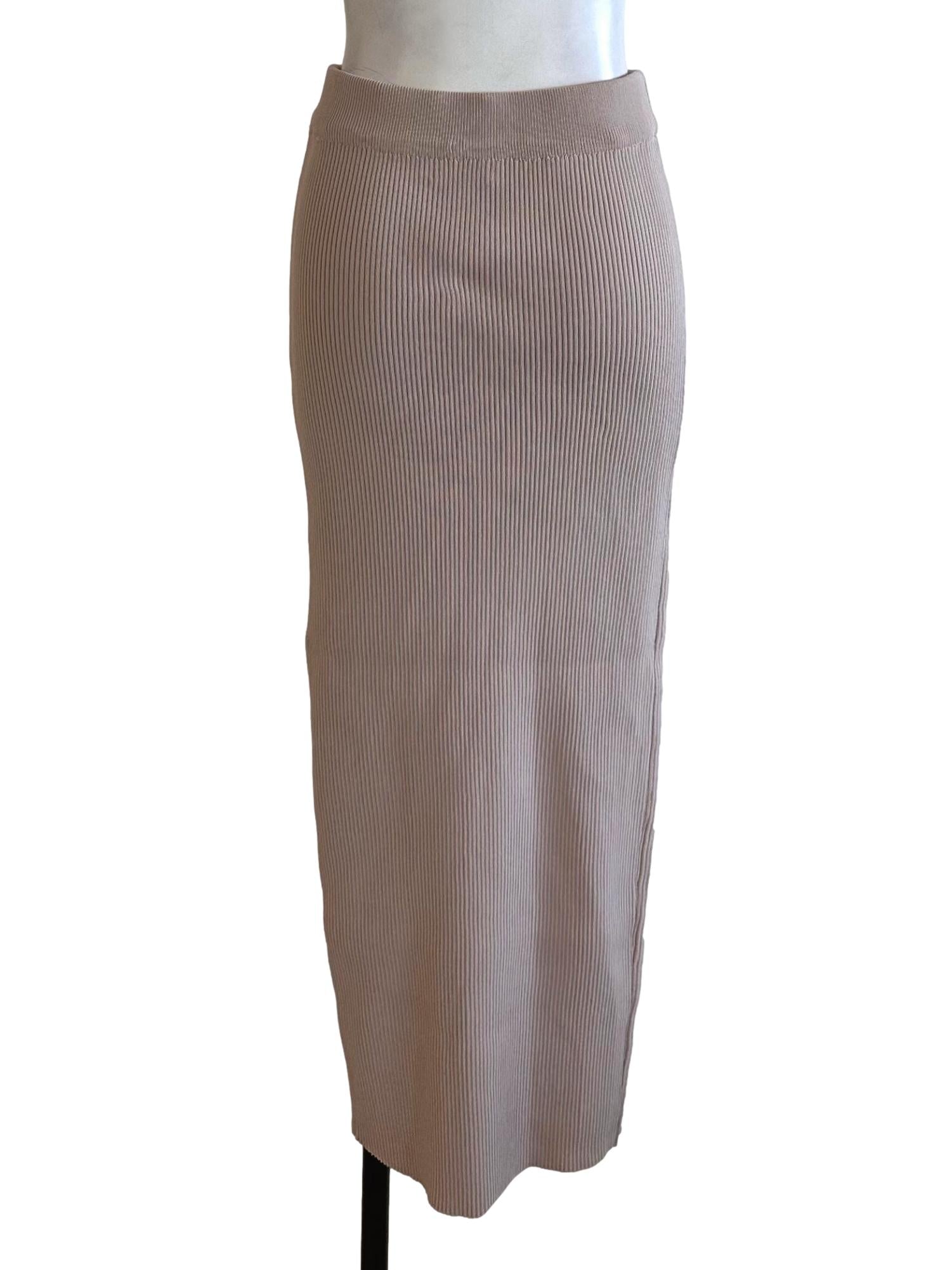 Sepia Brown Knit Tube Skirt