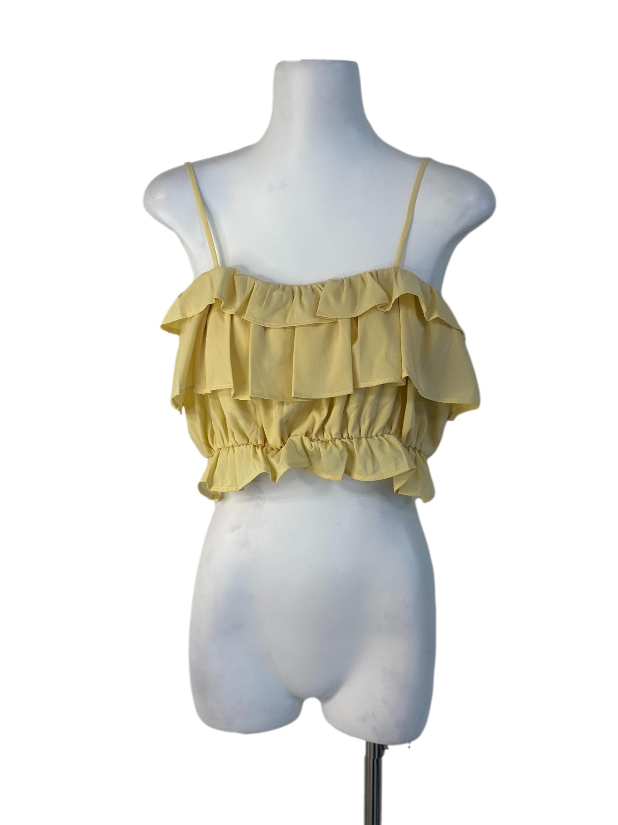 Butter Yellow Ruffle Top