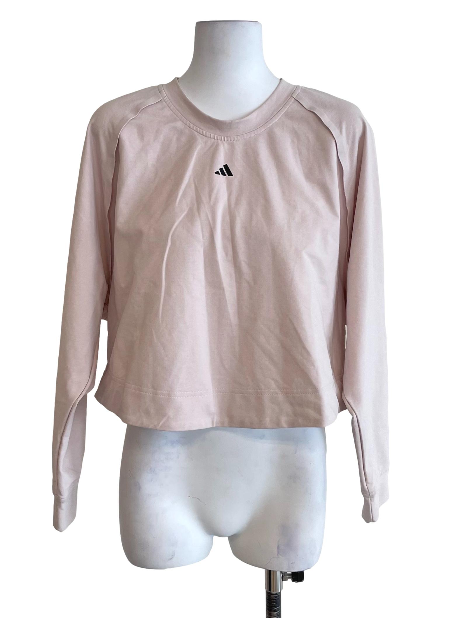 Ivory Pink Back Slit Wide Crop Top