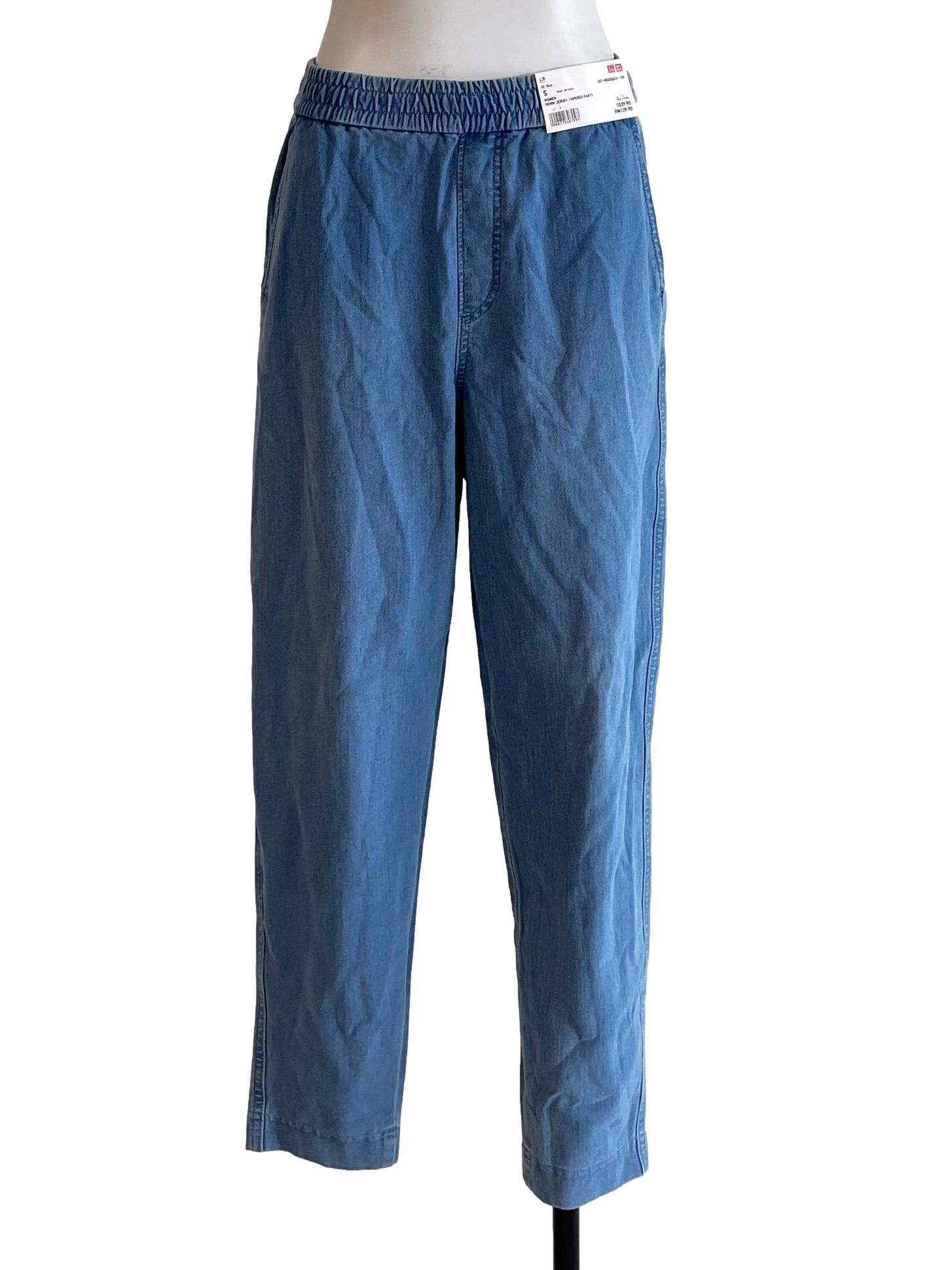 Light Blue Jersey Tapered Pants