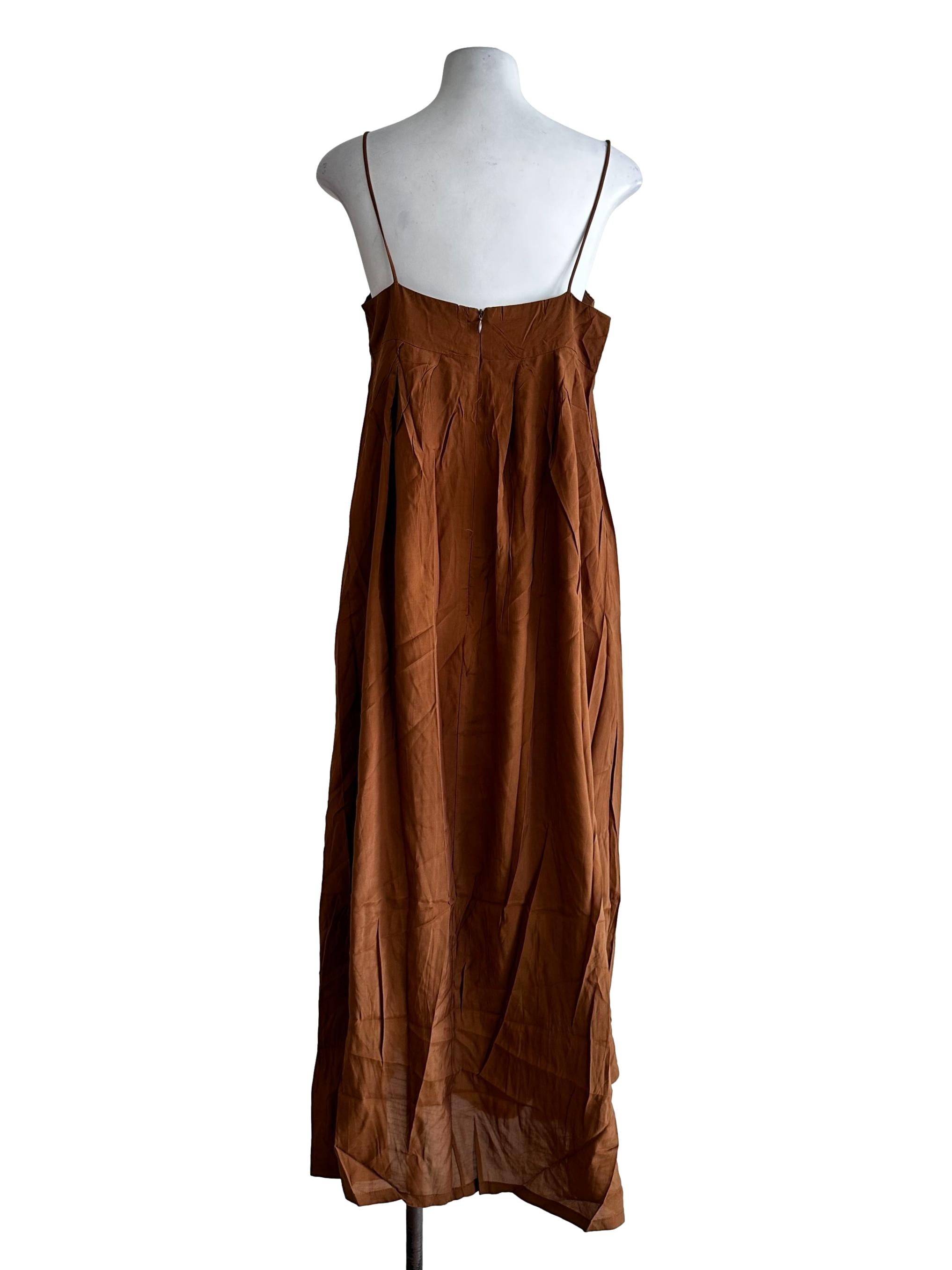 Caramel Brown Sleveeless Maxi Dress