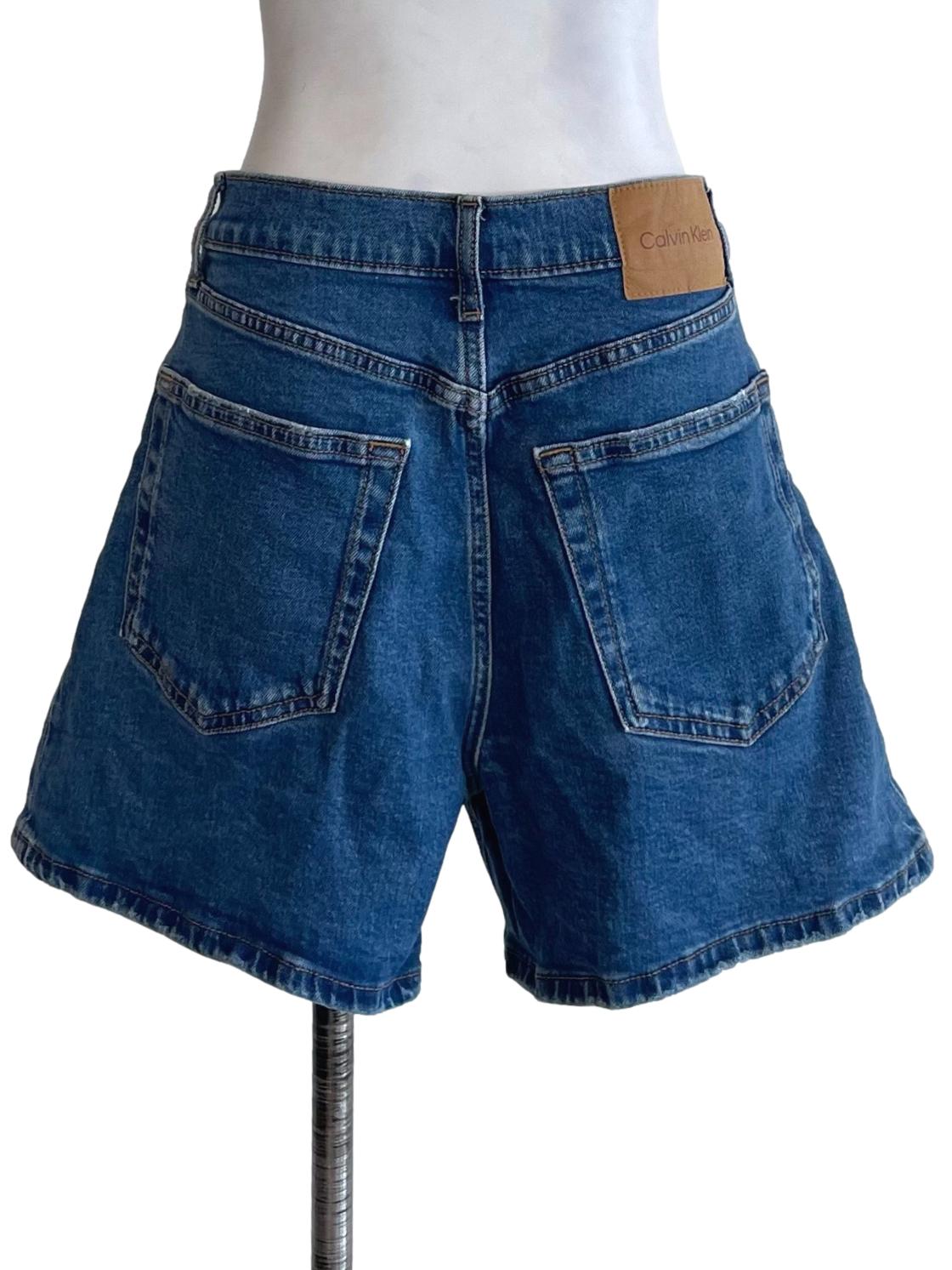 Blue Ripped Hem Denim Shorts