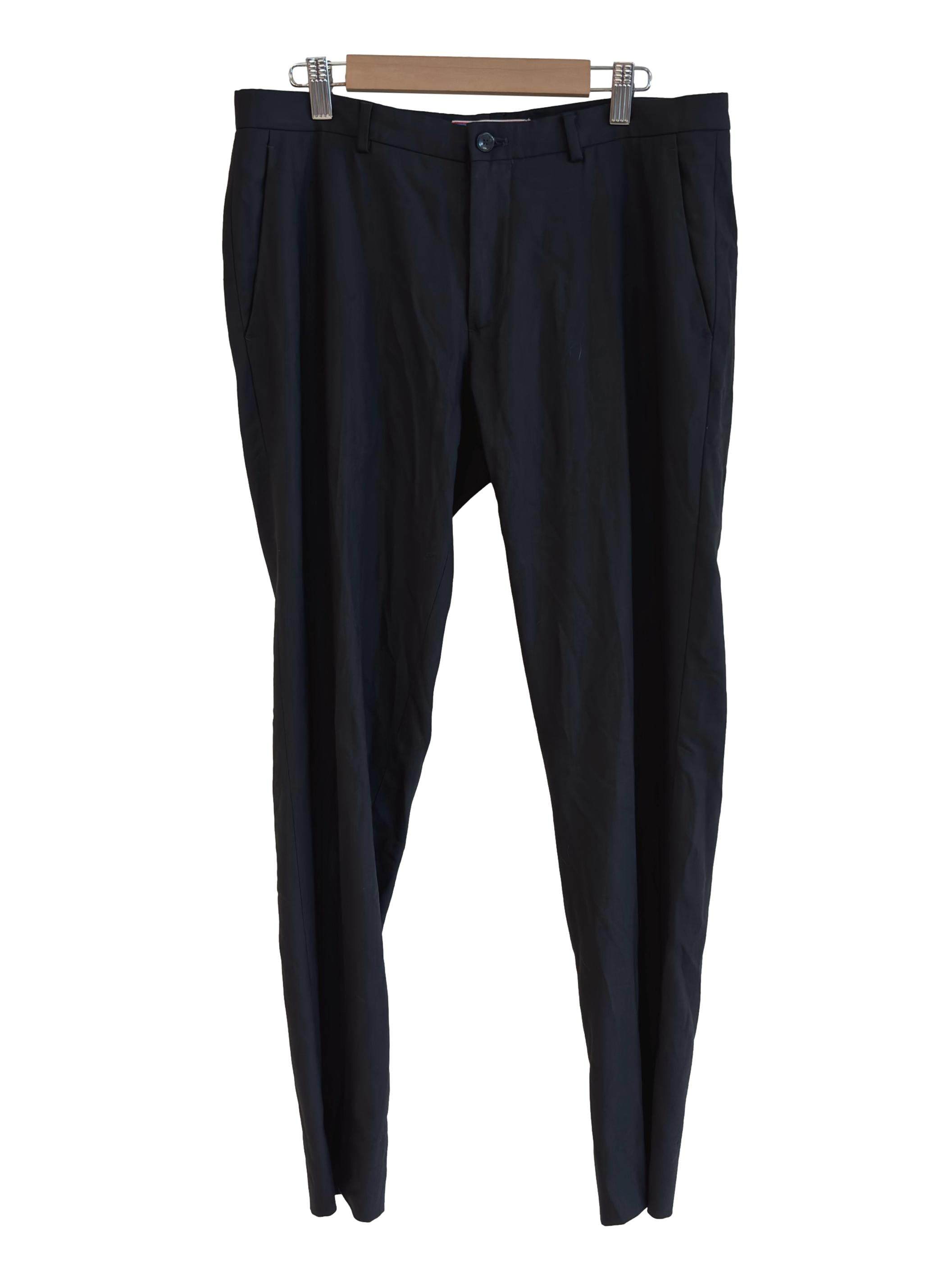 Black Low Rise Fitted Suit Pant