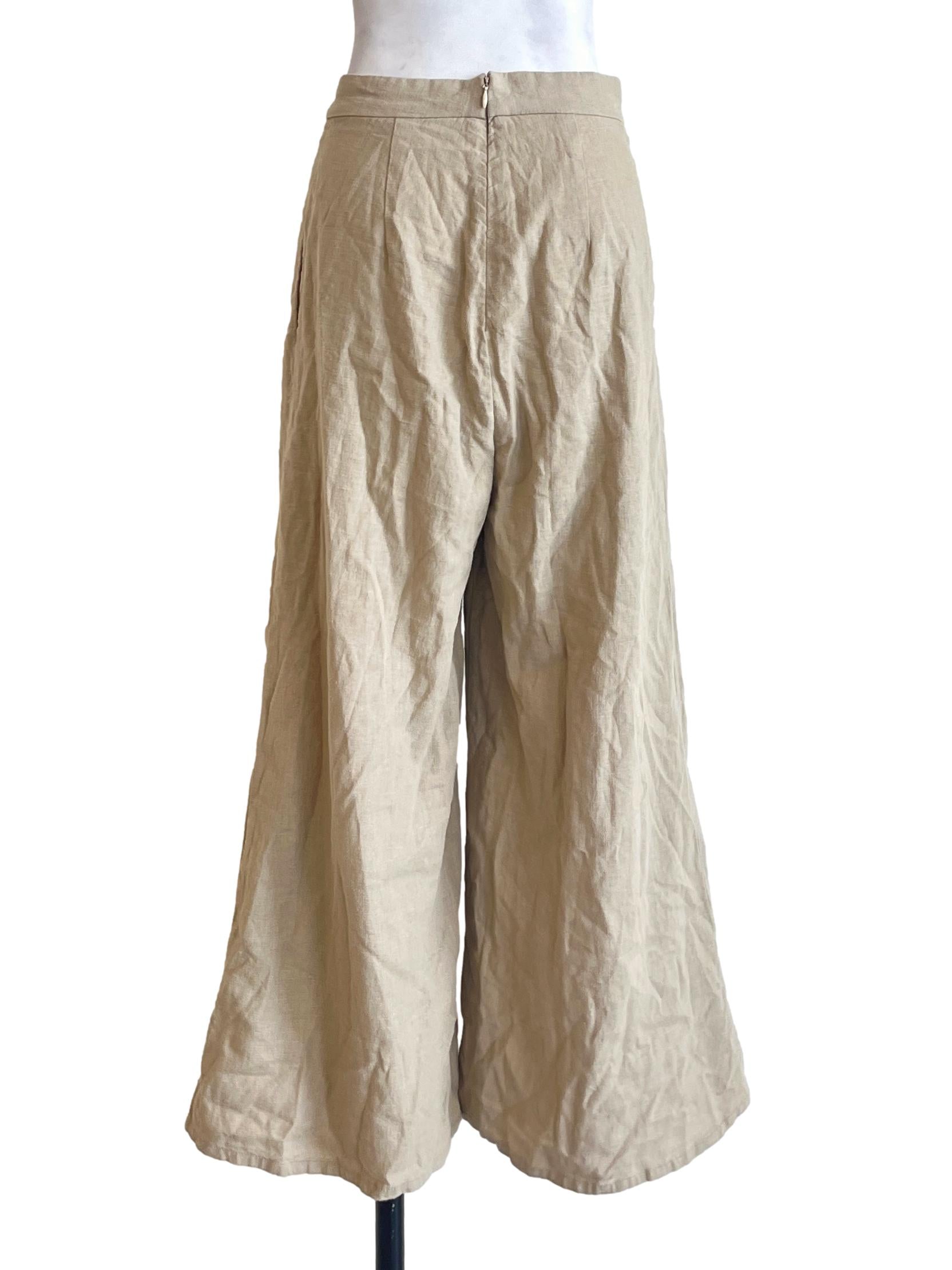 Khaki Brown Wide Leg Pants LB