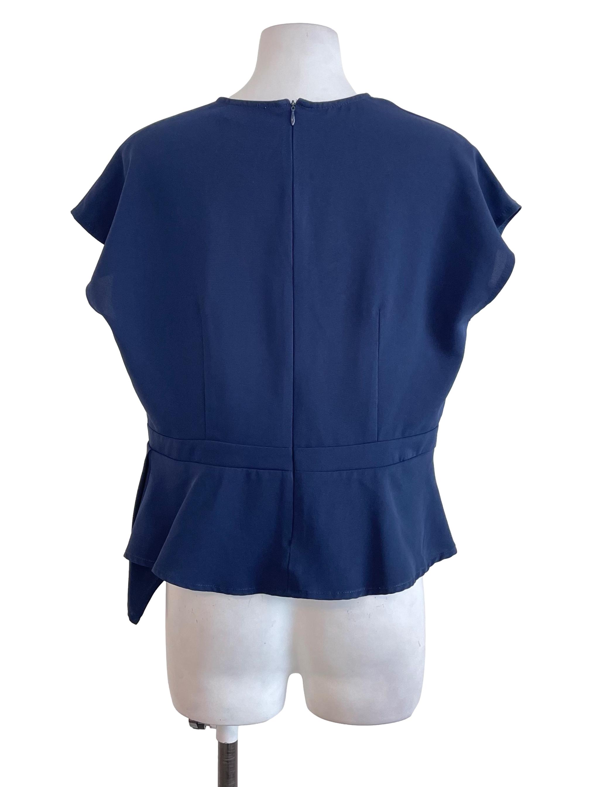 Playdress Navy Blue Peplum Top | REFASH
