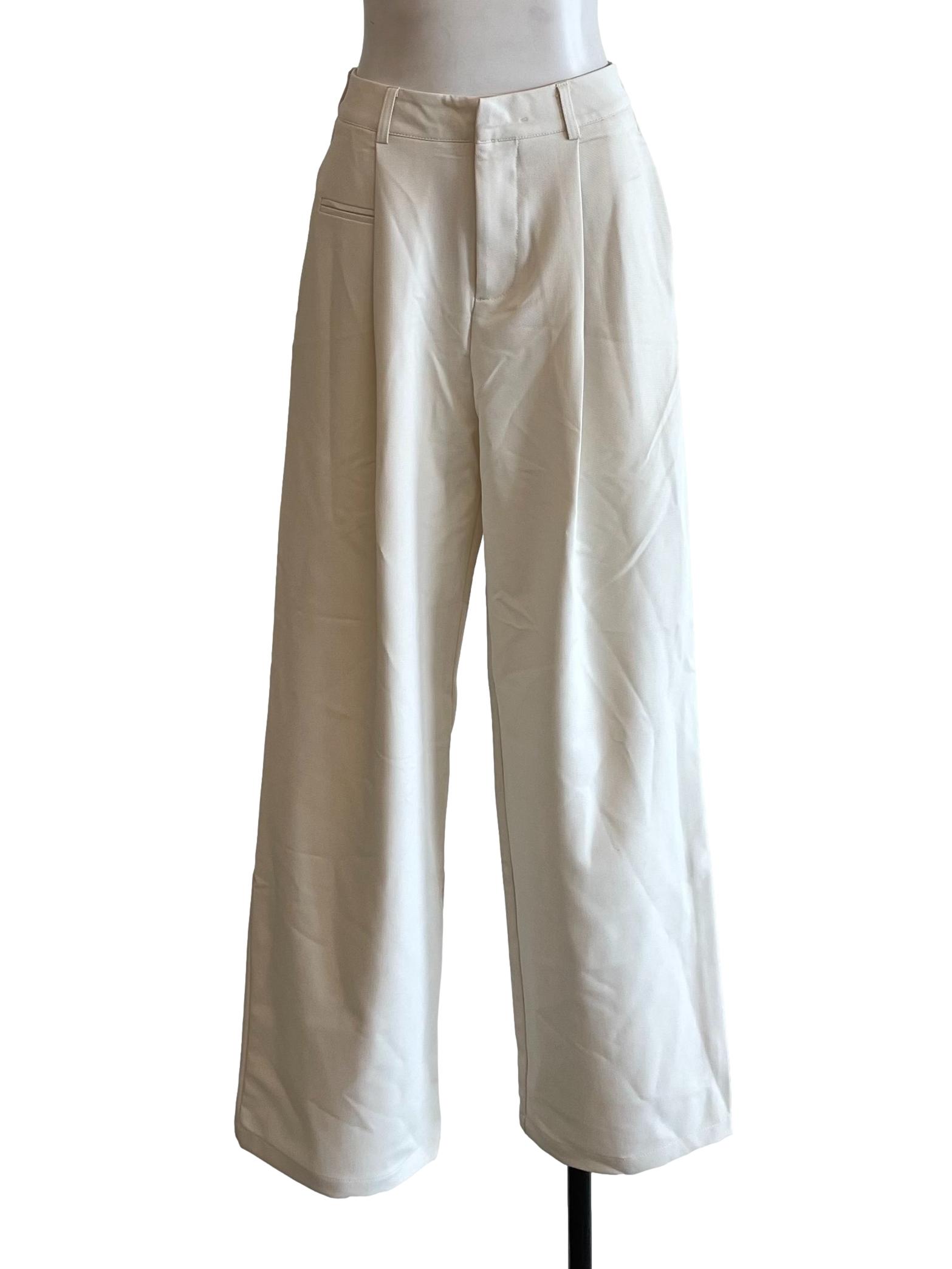 Ivory Pleated Formal Pants