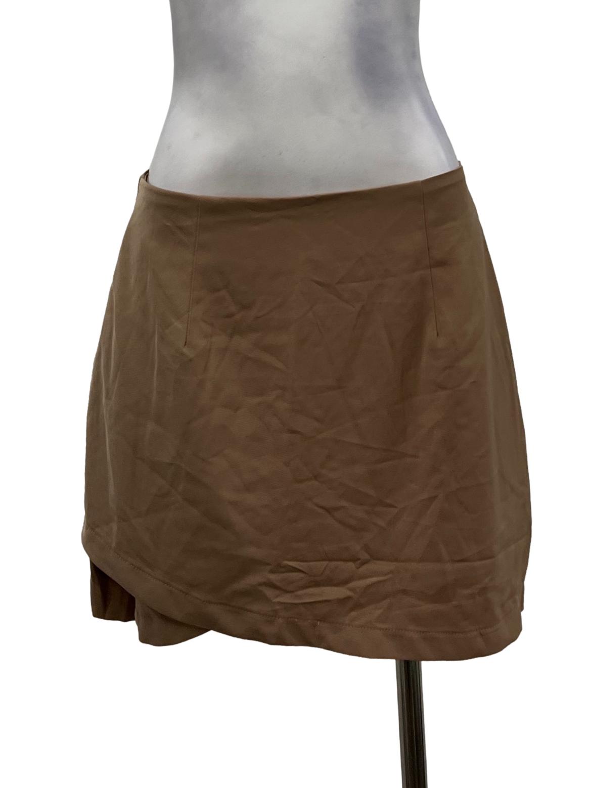 Brown Overlap Skirt