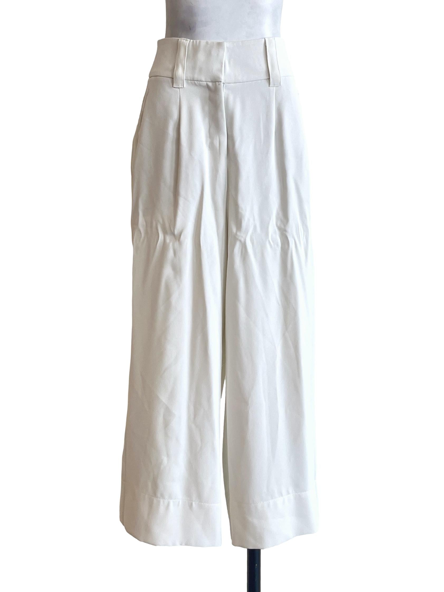 Pearl White Wide Leg Pants LB