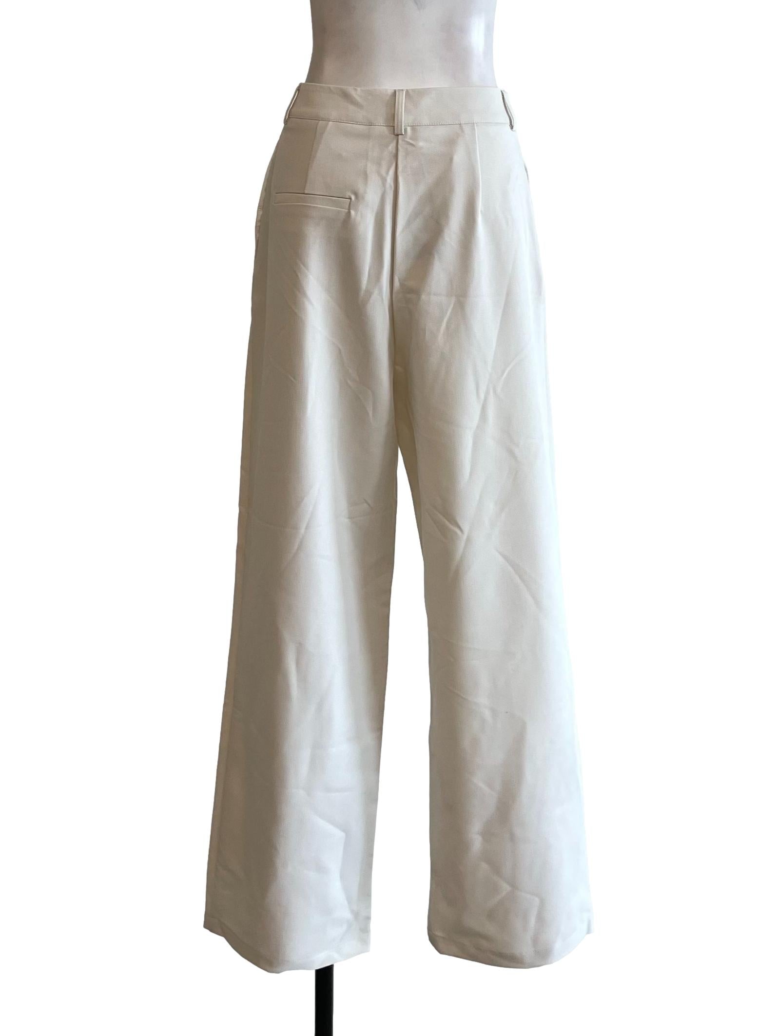 Ivory Pleated Formal Pants