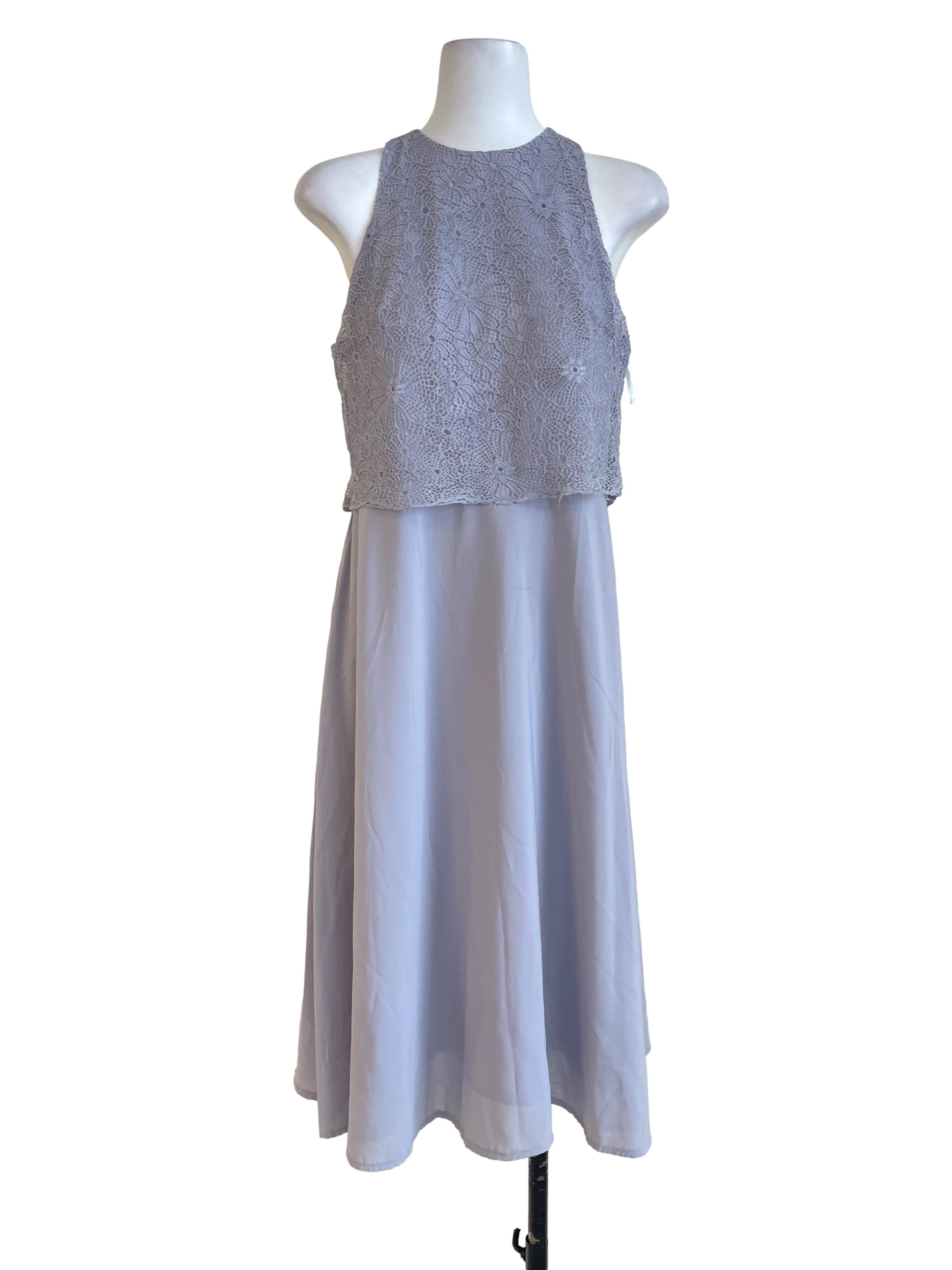 Lavender Purple Flower Lace Dress LB