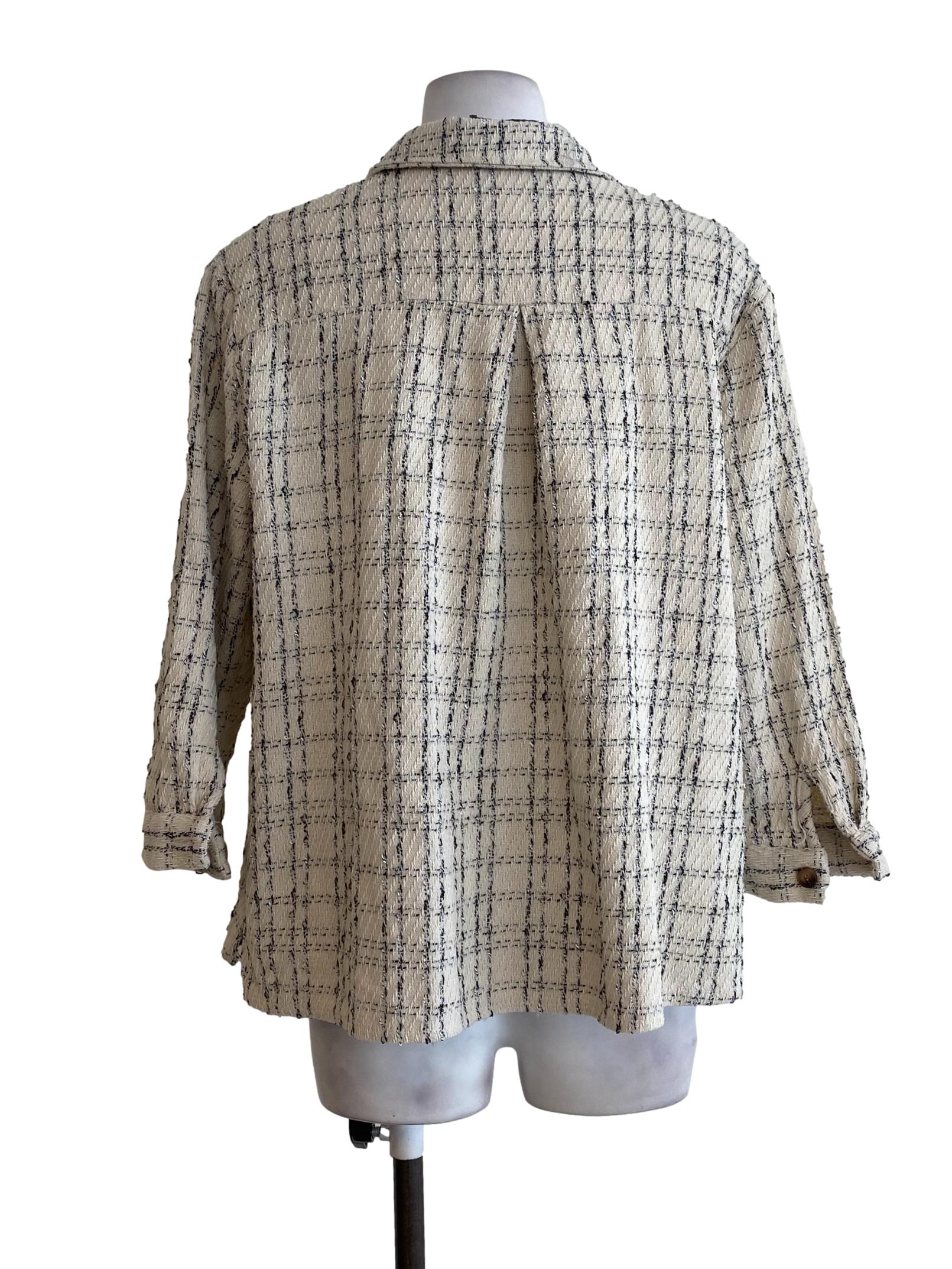 White Tweed Top