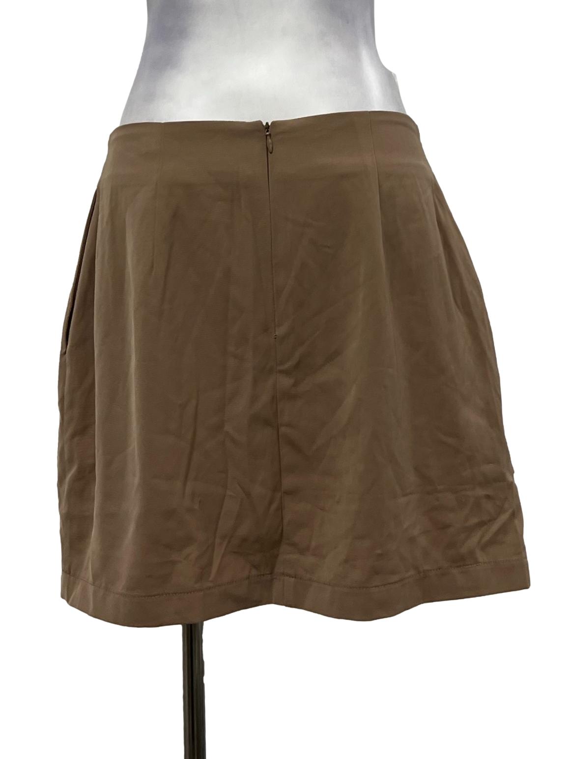 Brown Overlap Skirt