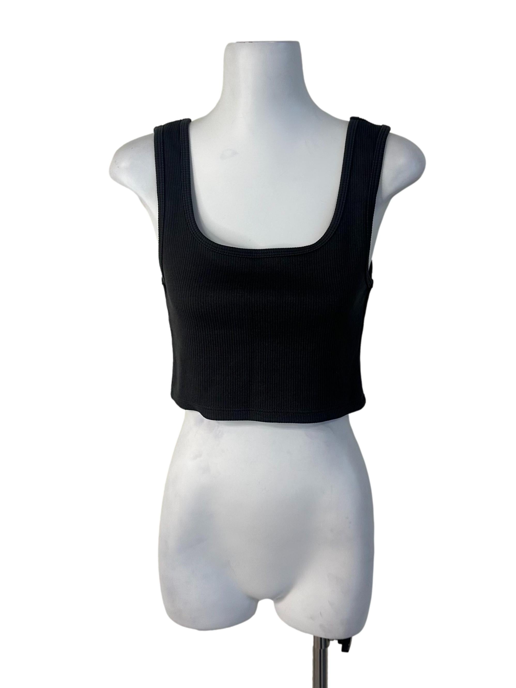 Dark Grey Plain Square Neck Top