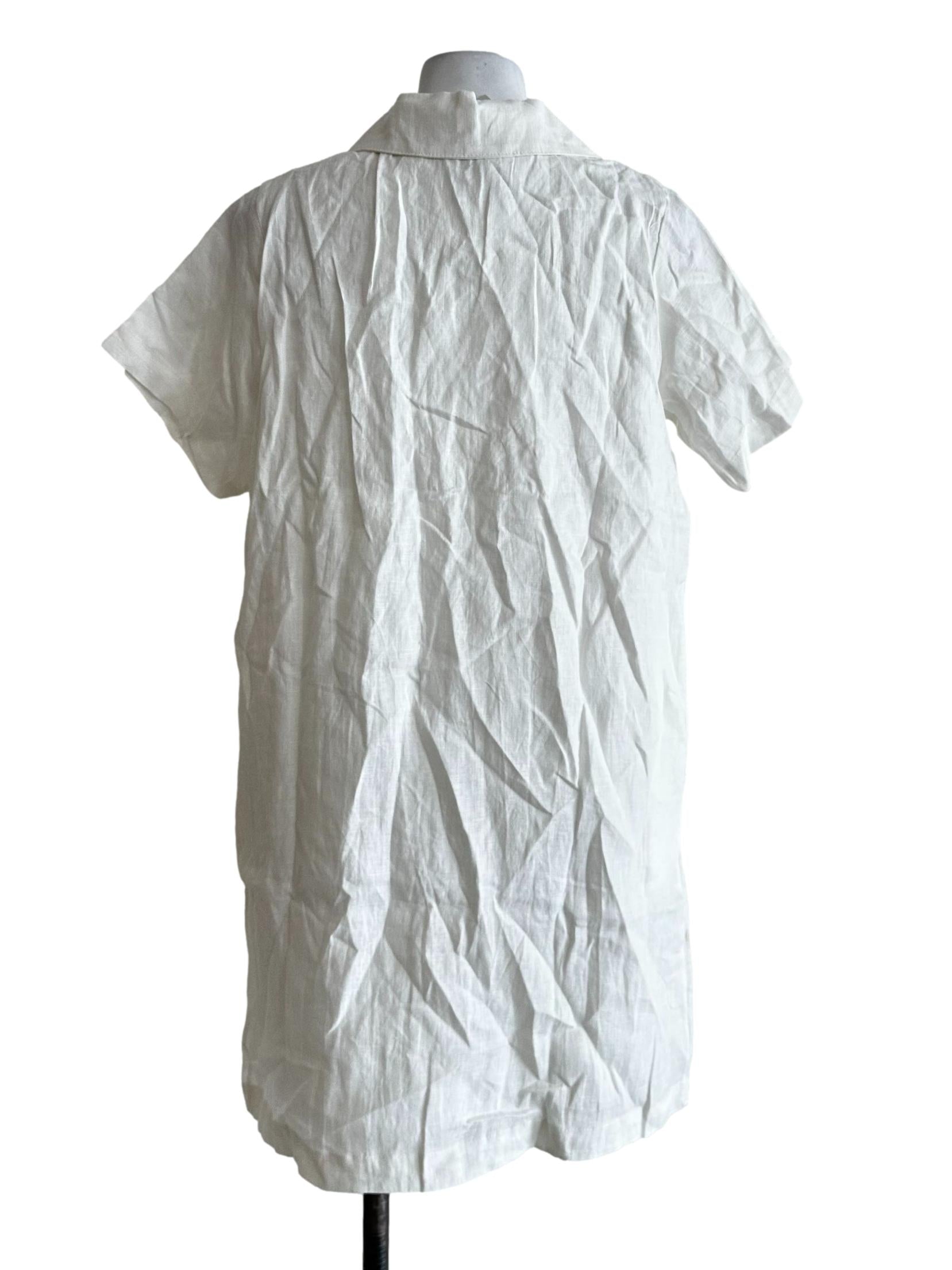 Daisy White Linen Collar Mini Dress