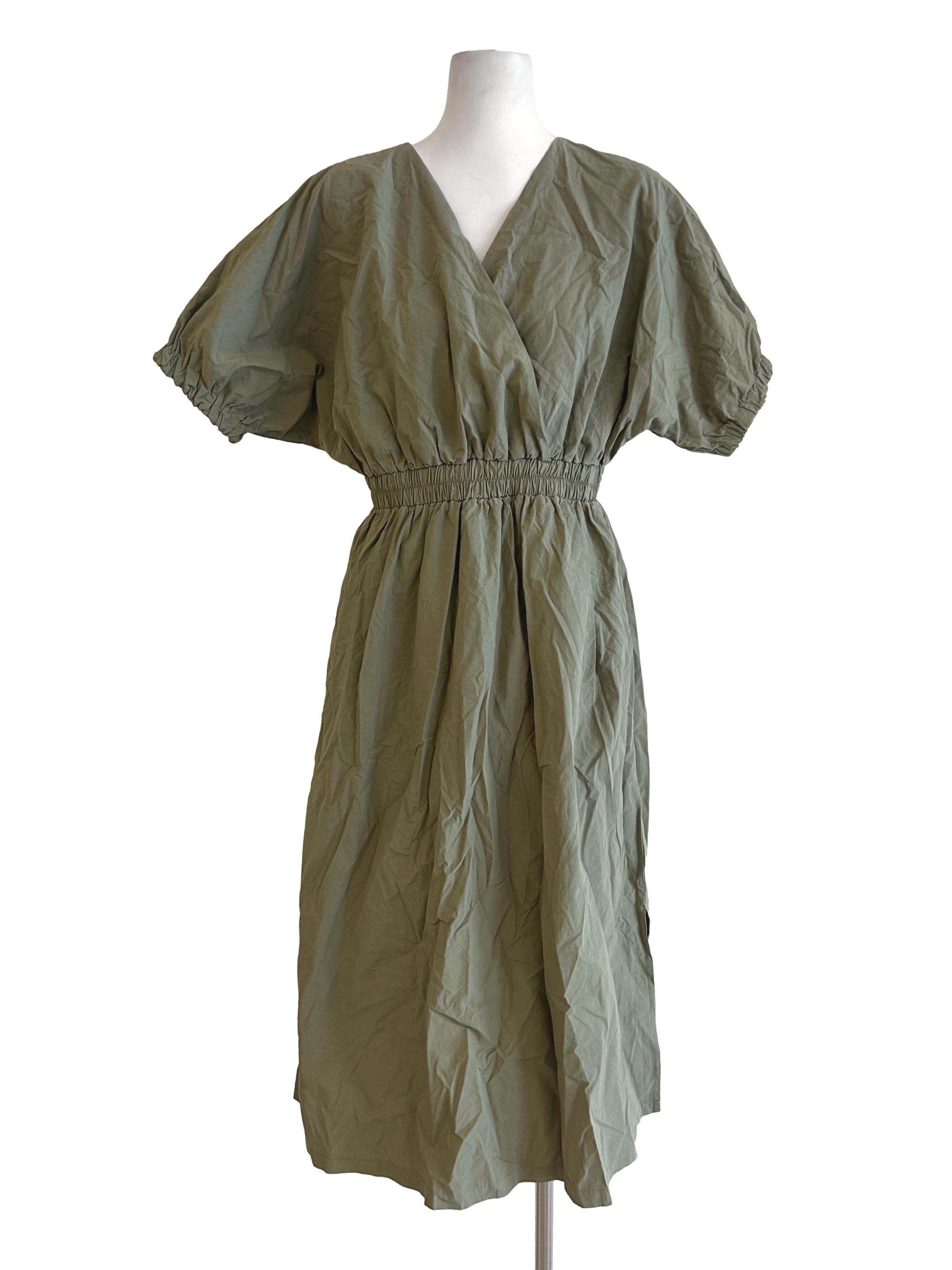 Olive Green Slits Dress TTR