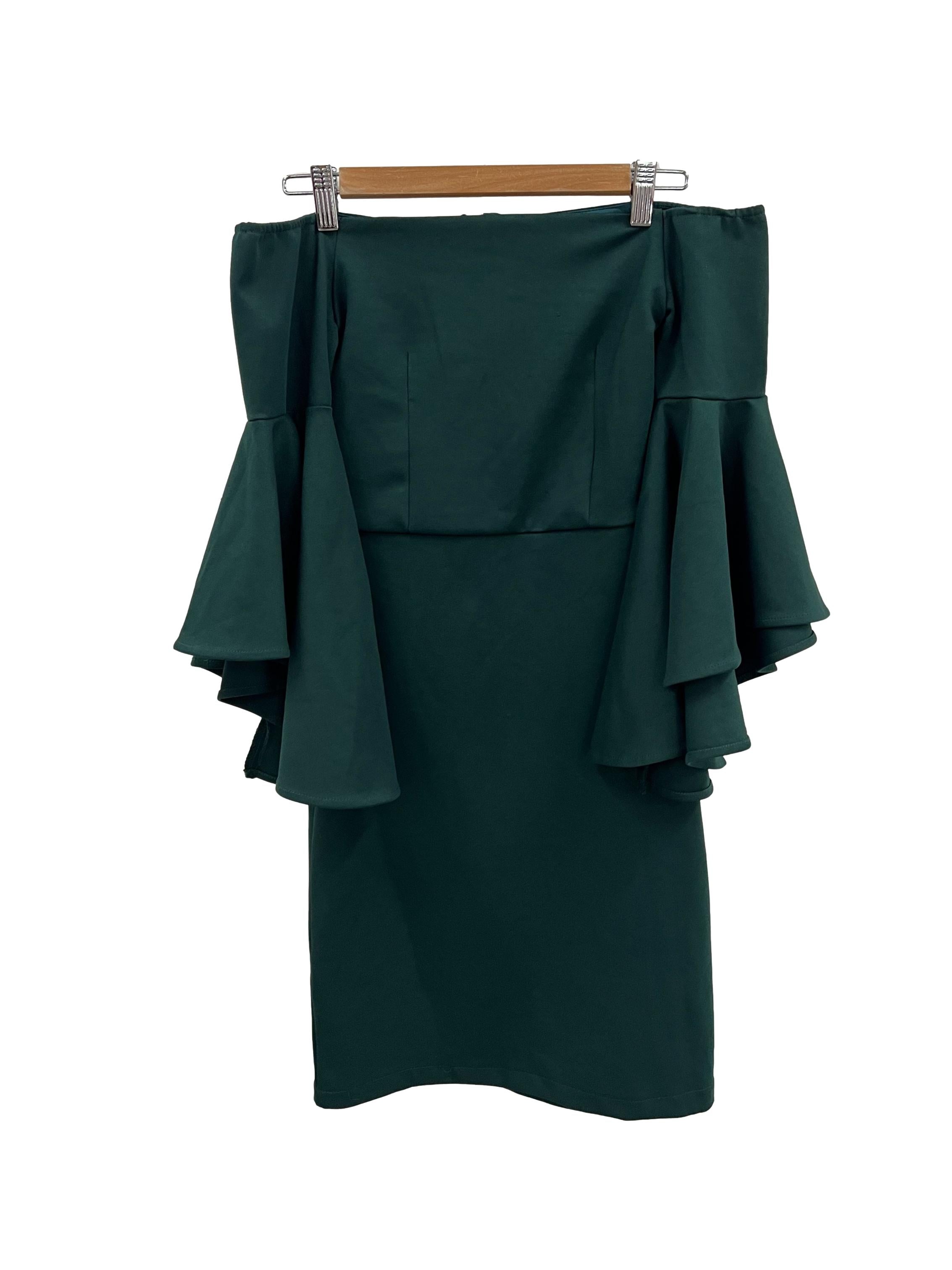 Emerald Green Off Shoulder Dress