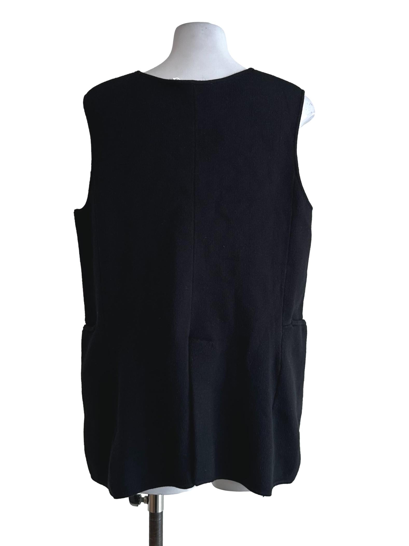 Black Button Sleeveless Top