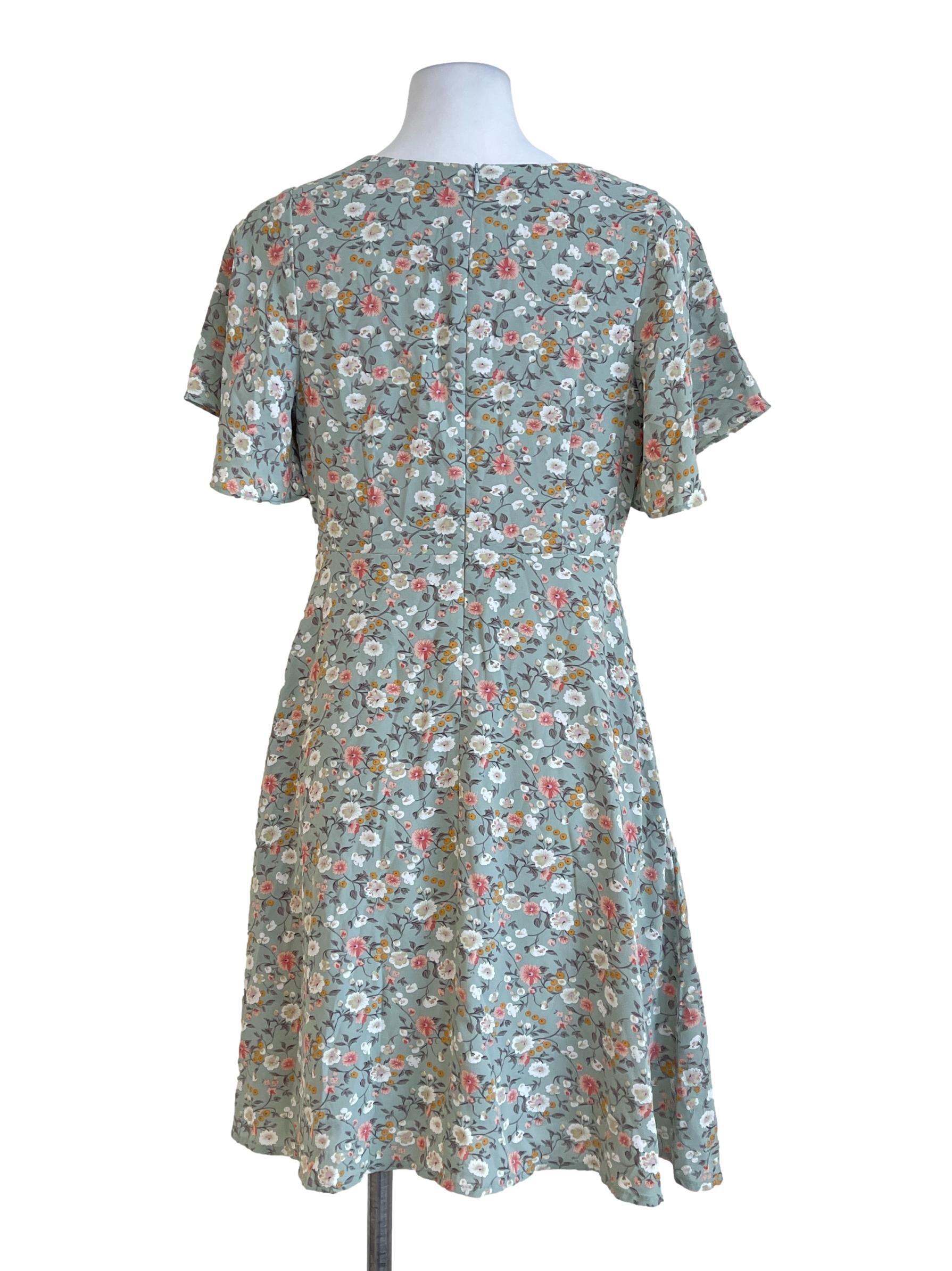 Olive Green Flower Dress