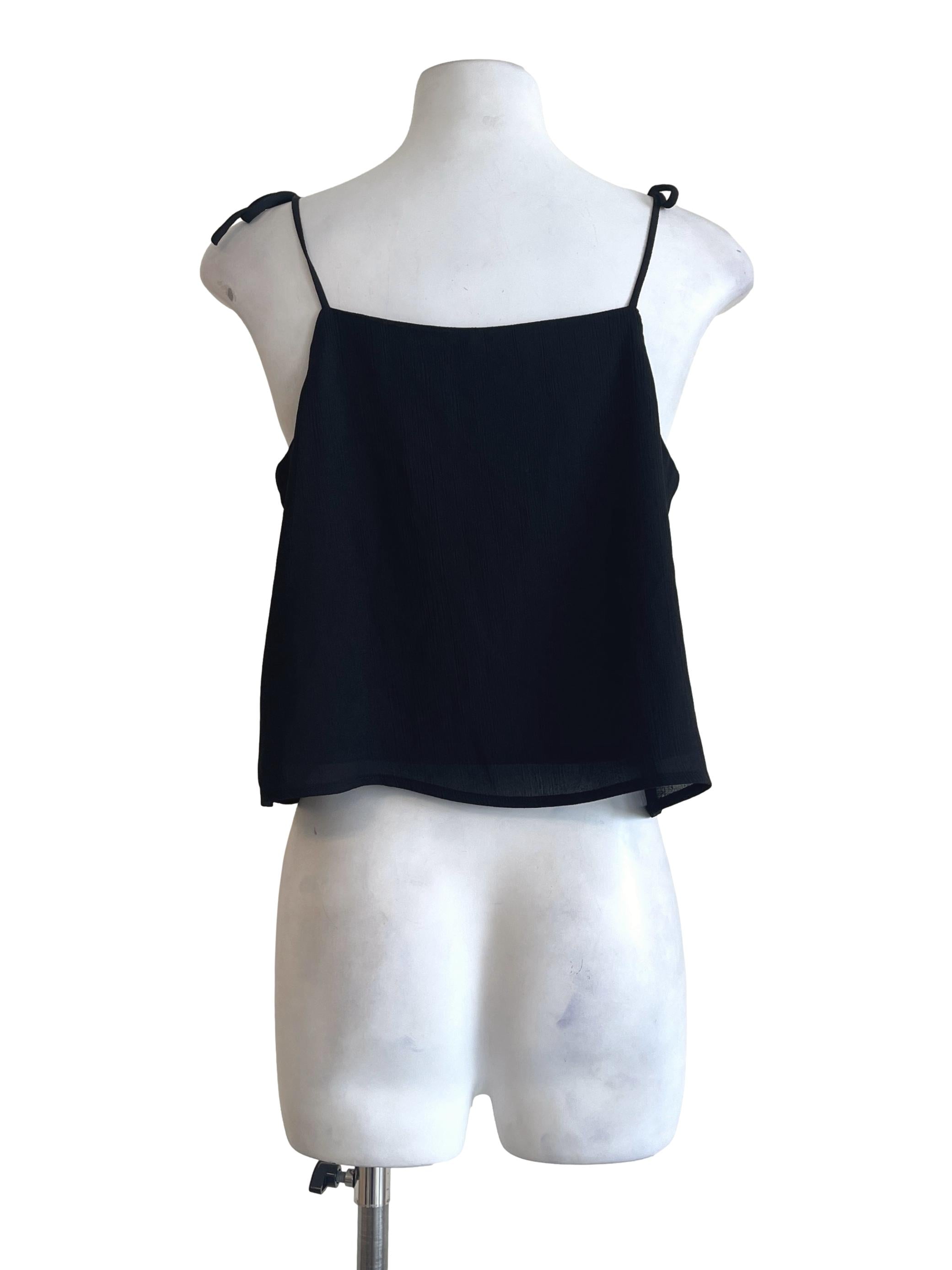 Jade Black Spaghetti Sleeveless Top