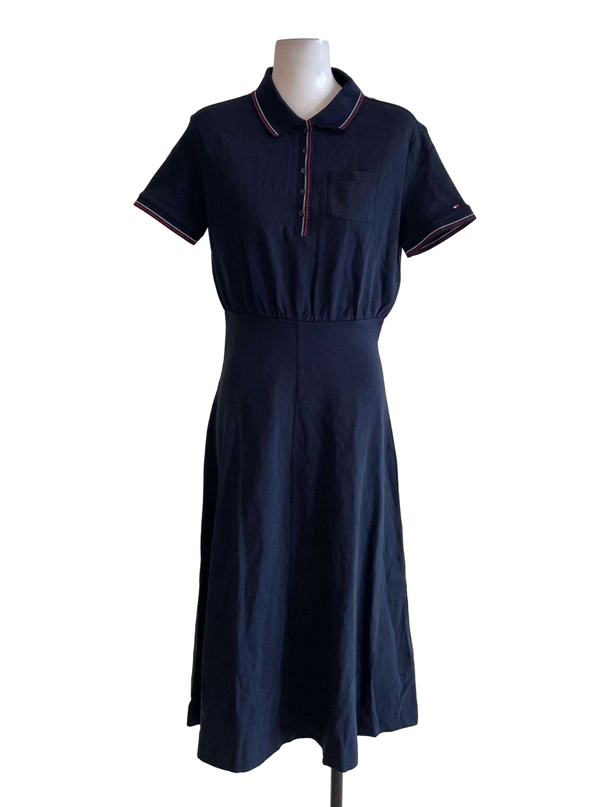 Charcoal Detailed Polo Dress