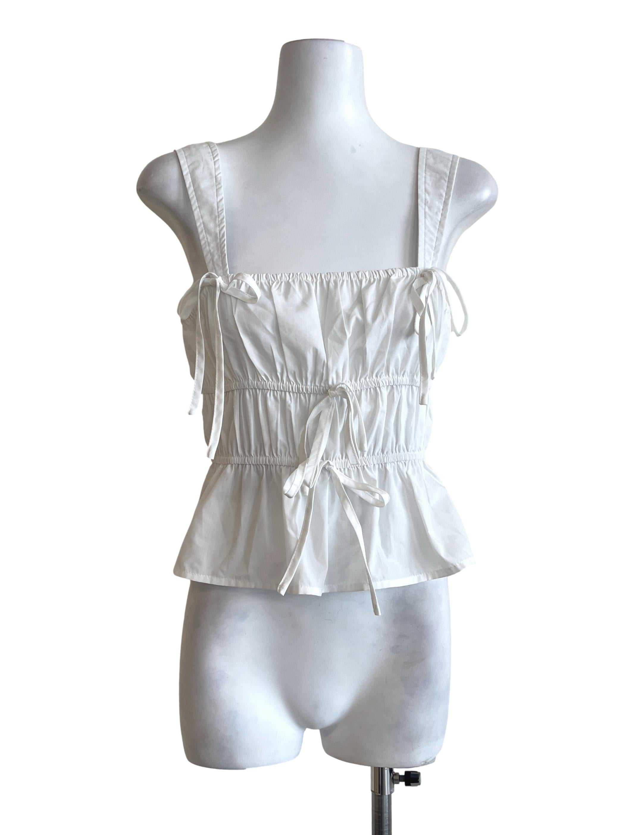 Pearl White Square Sleeveless Top TTR