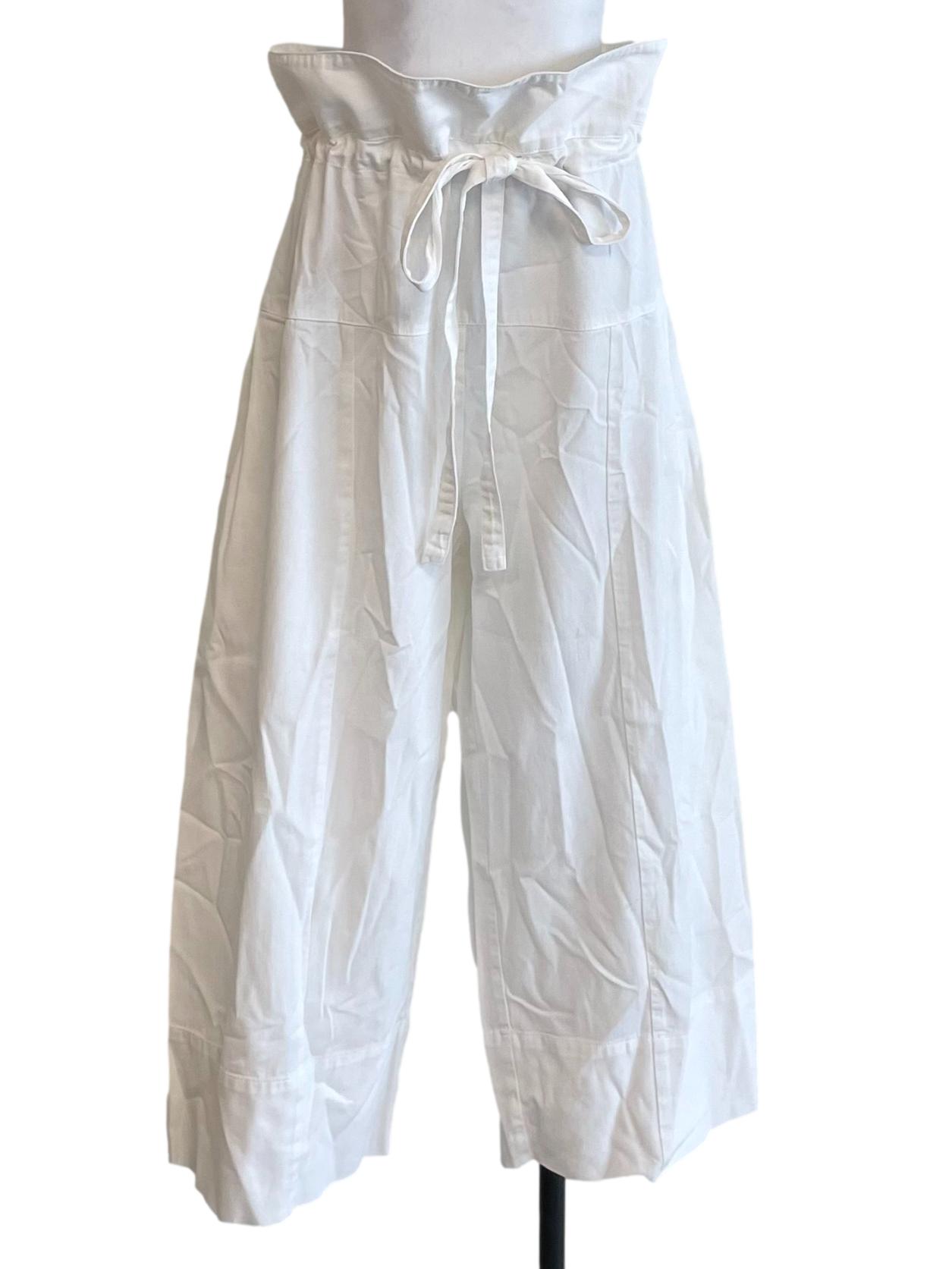 White Tie String Baggy Pants