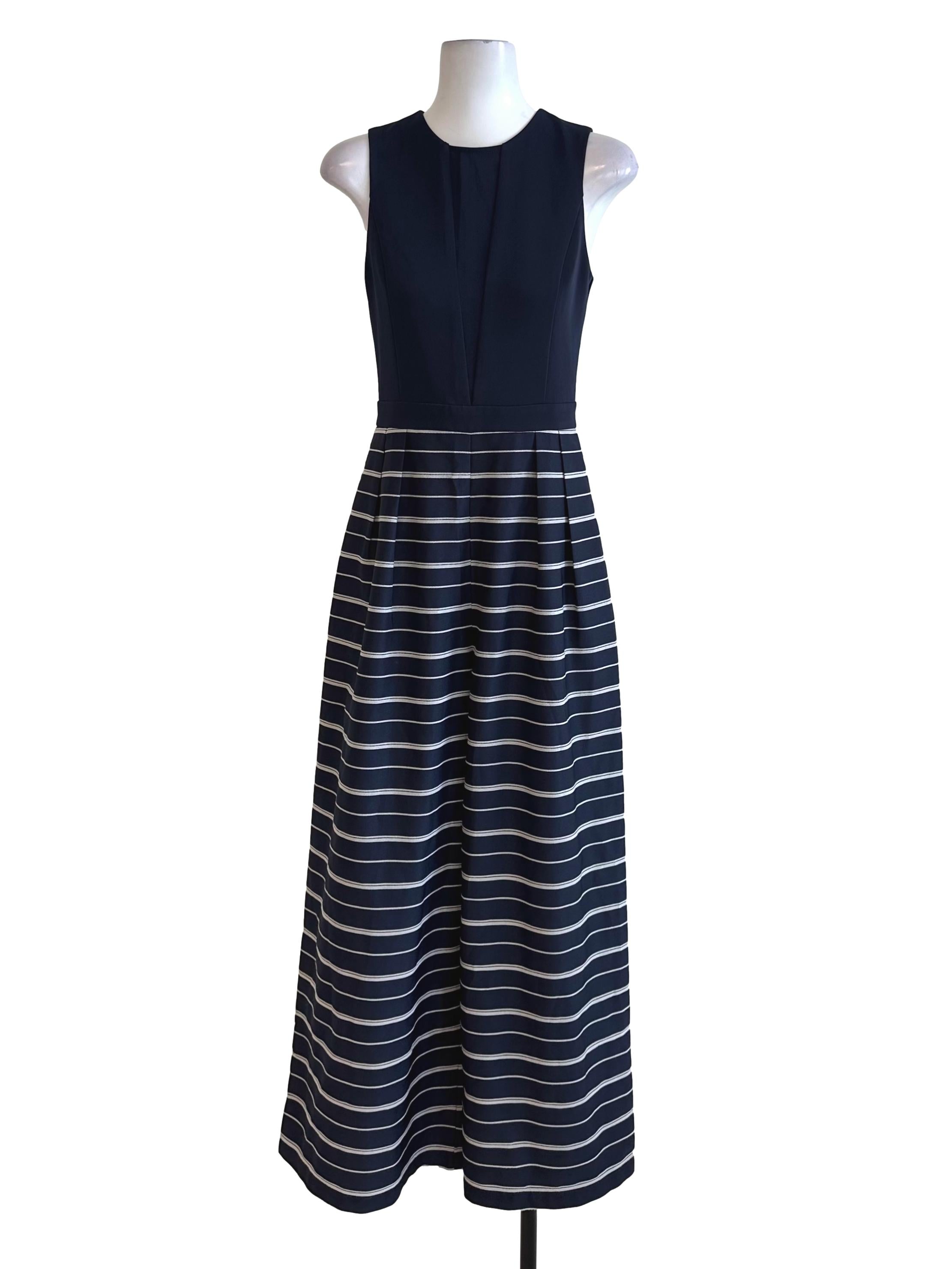 Midnight Blue Stripe Pattern Jumpsuit LB