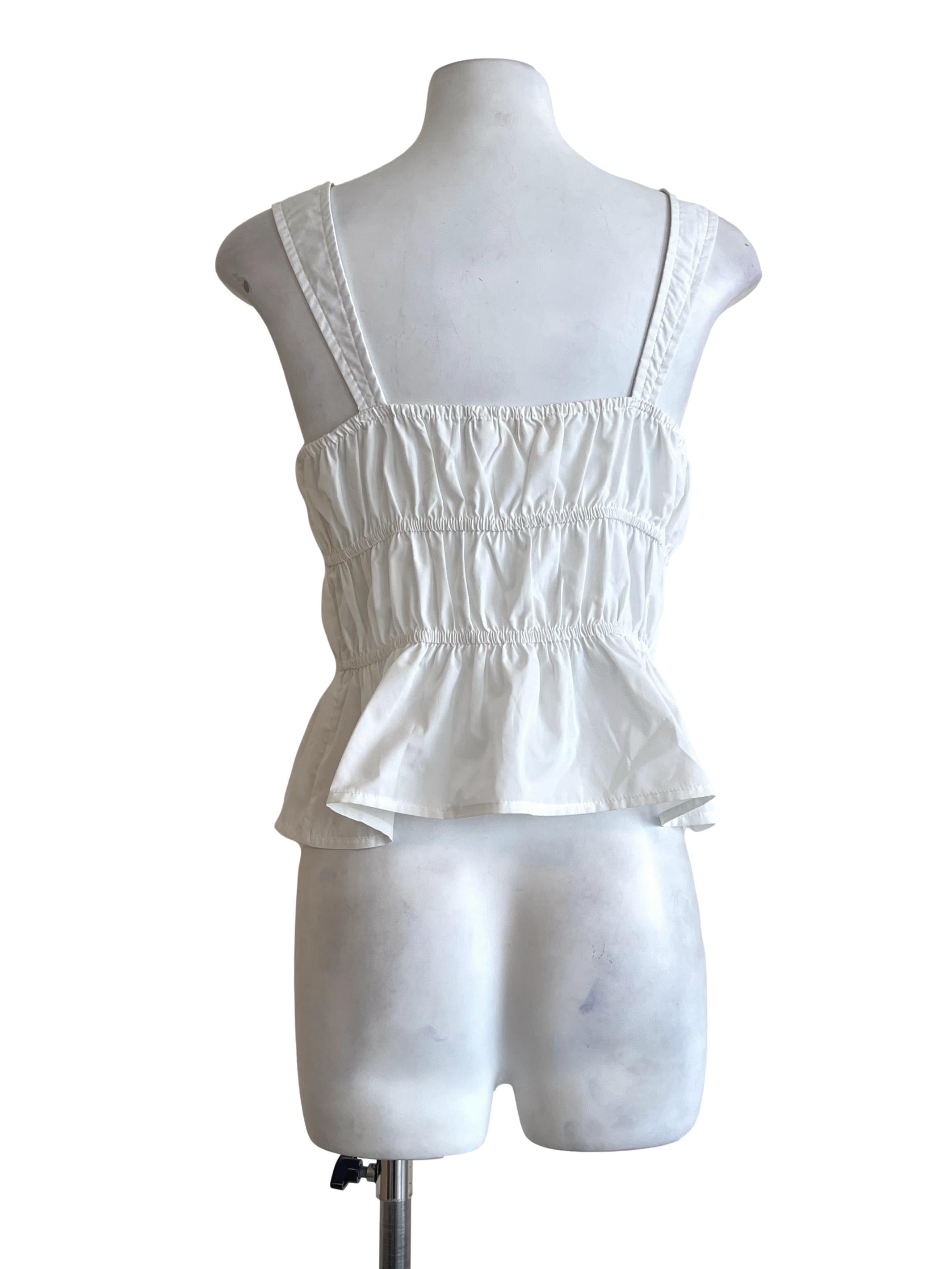 Pearl White Square Sleeveless Top TTR