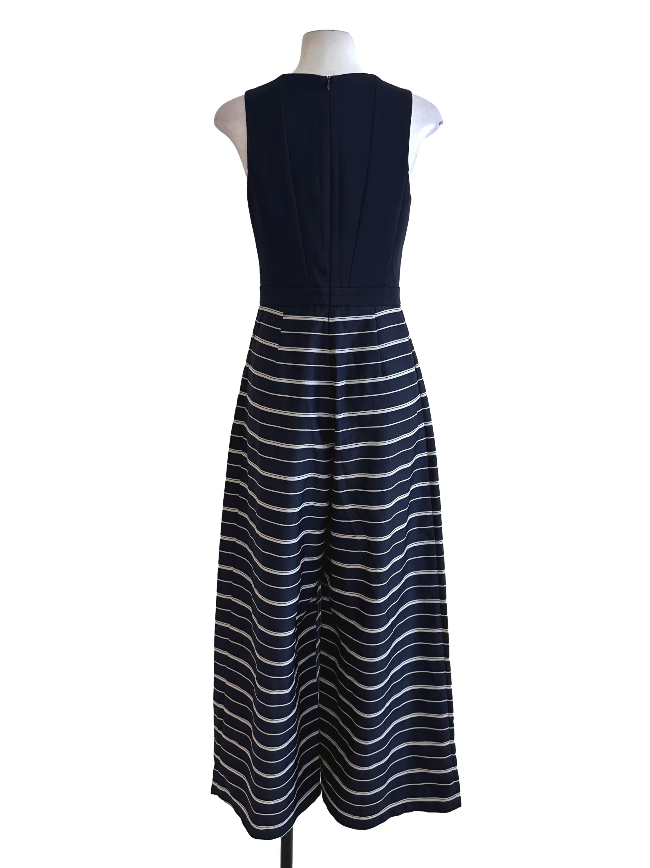 Midnight Blue Stripe Pattern Jumpsuit LB