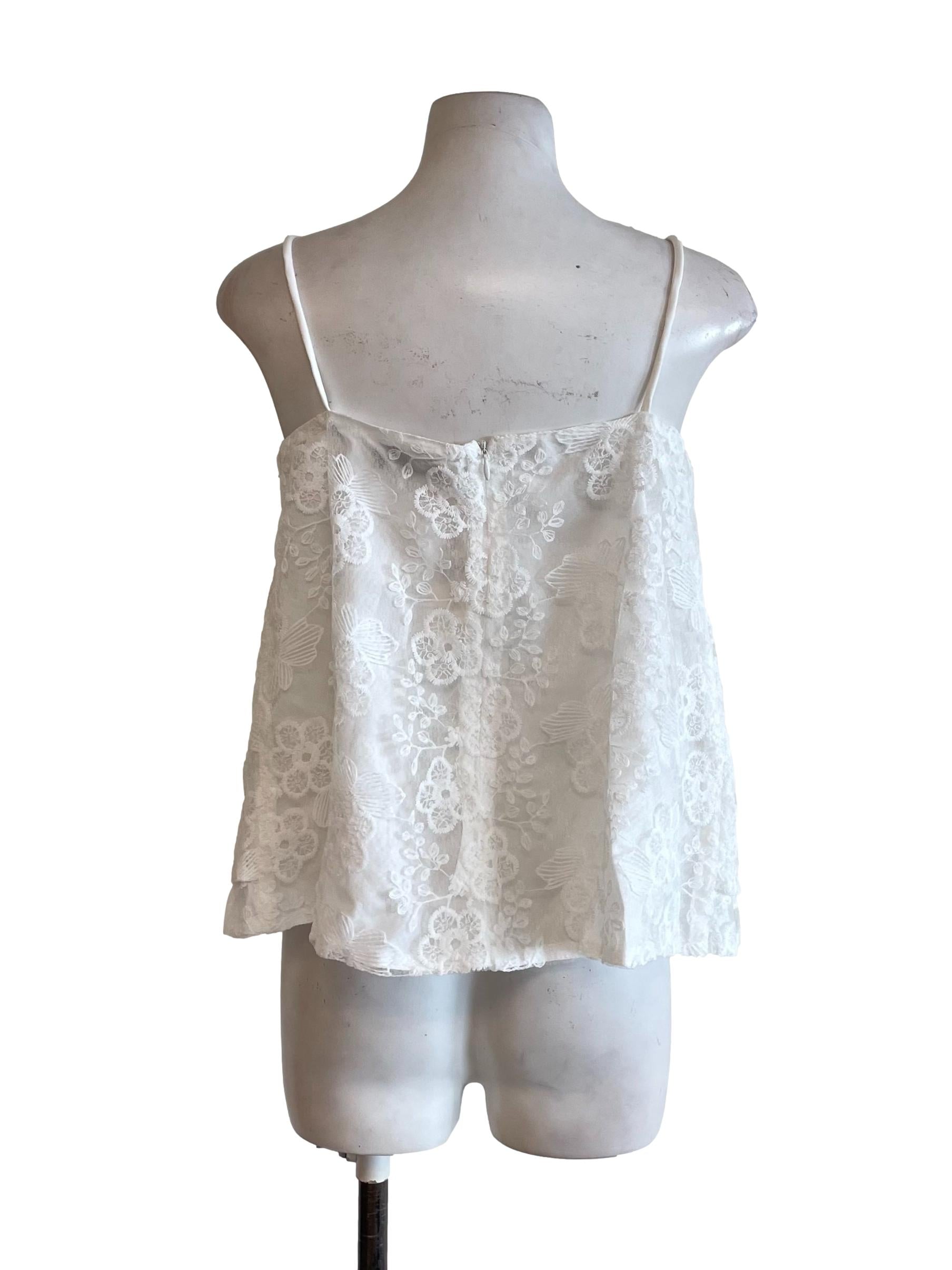 Daisy White Lace Ribbon Cami Top