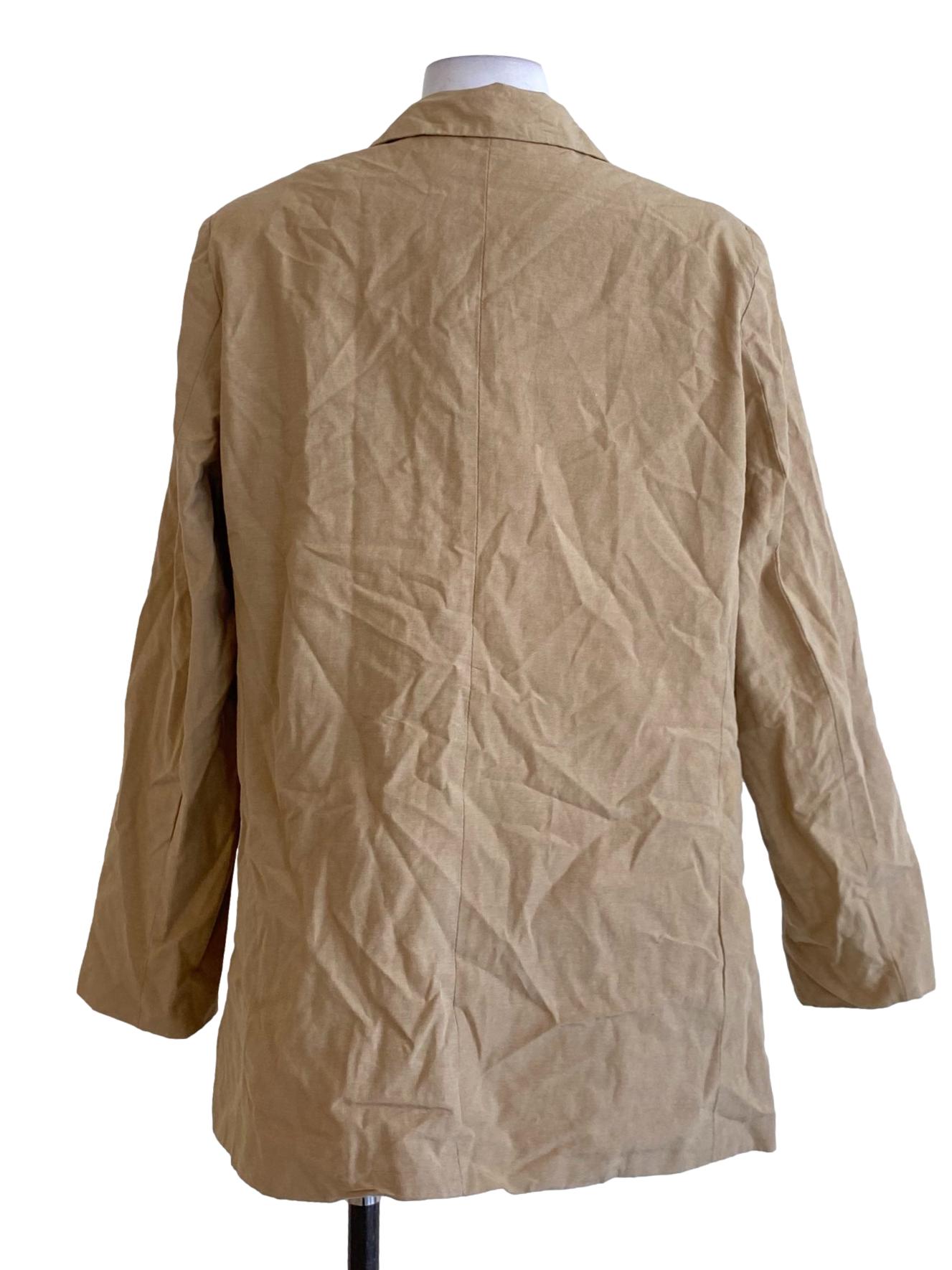 Tortilla Brown Notched Collar Buttoned Down Blazer