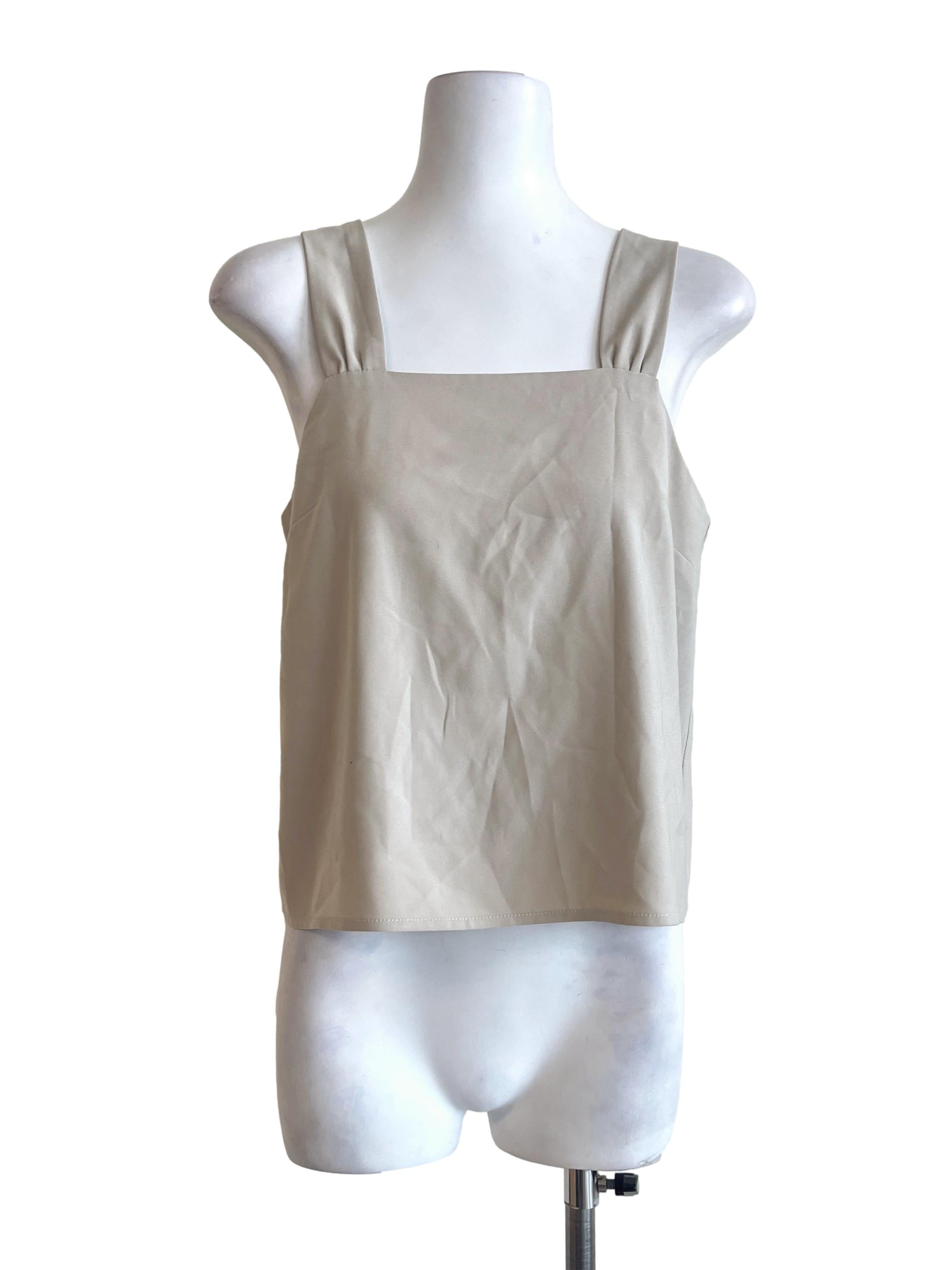 Toffee Brown Square Sleeveless Top