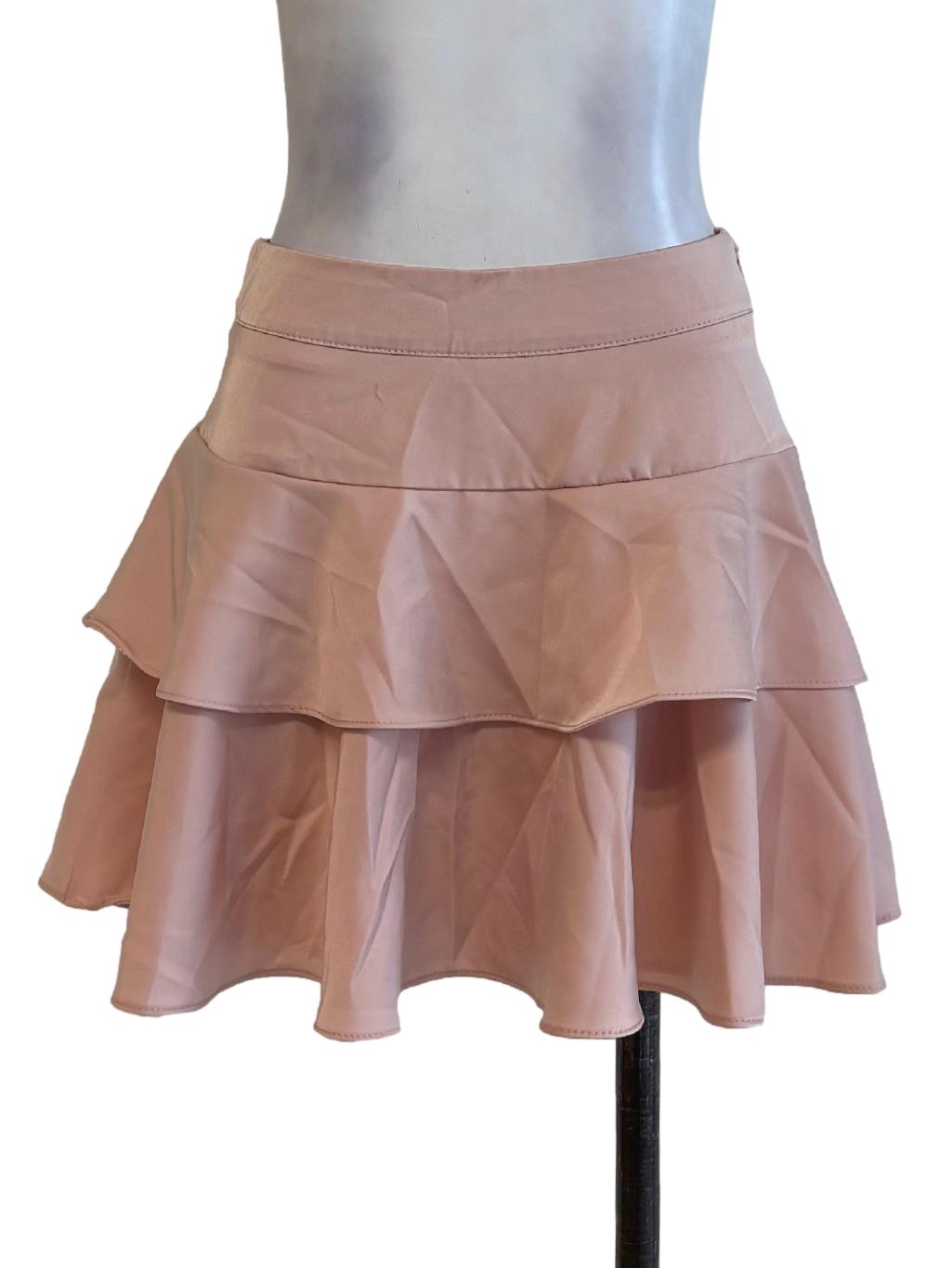 Pastel Pink Layered Short Skirt