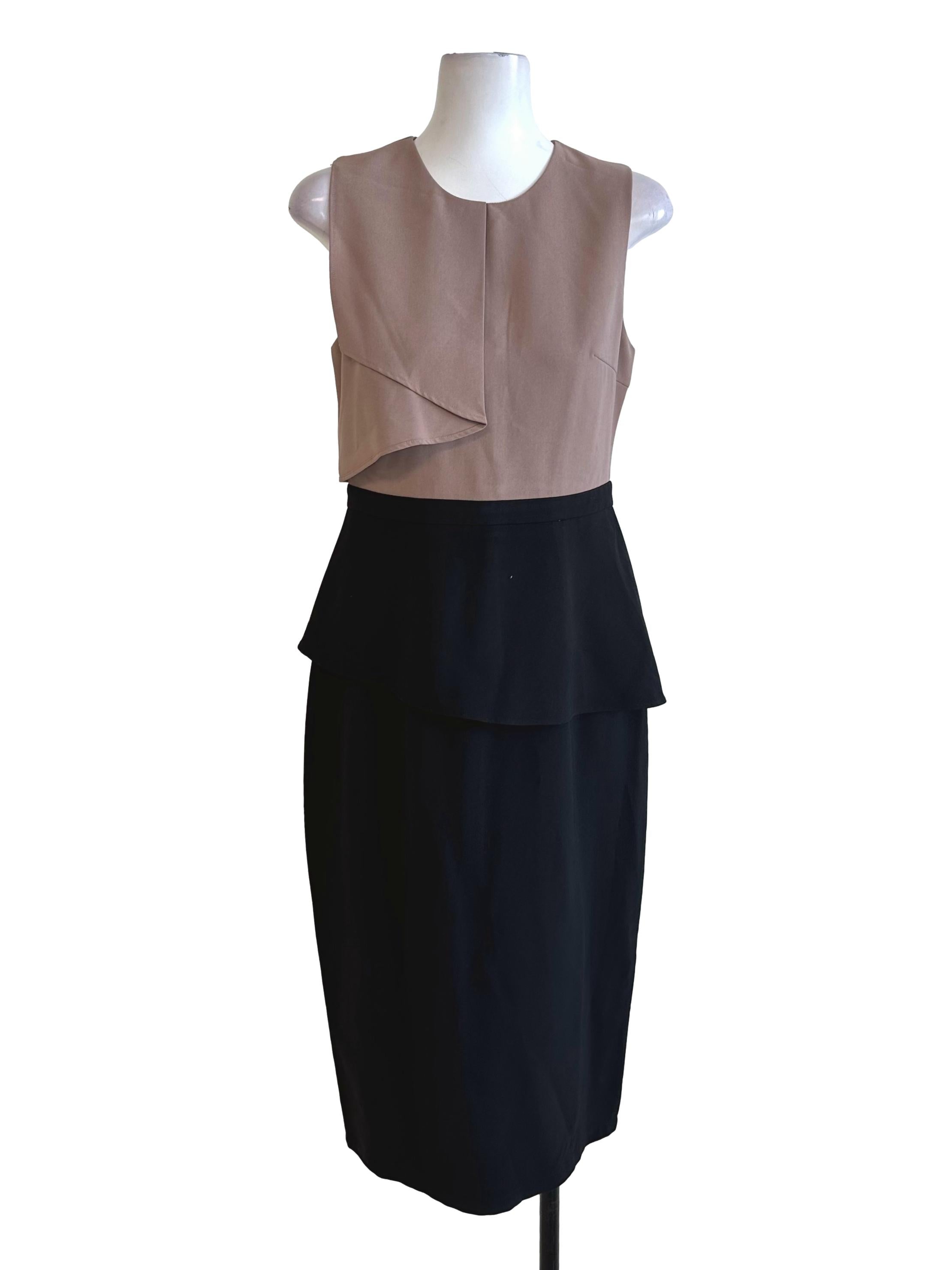 Brown Black Round Neck Sheath Dress LB