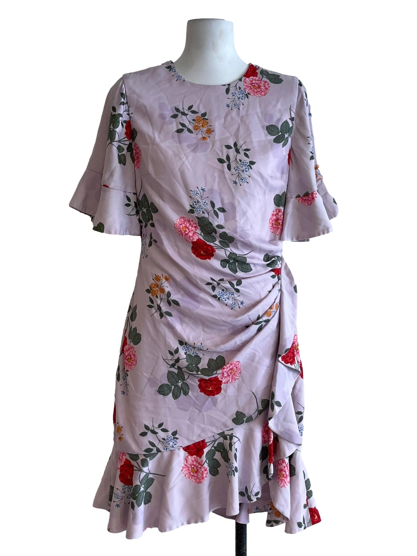 Lavender Purple Floral Empire Dress