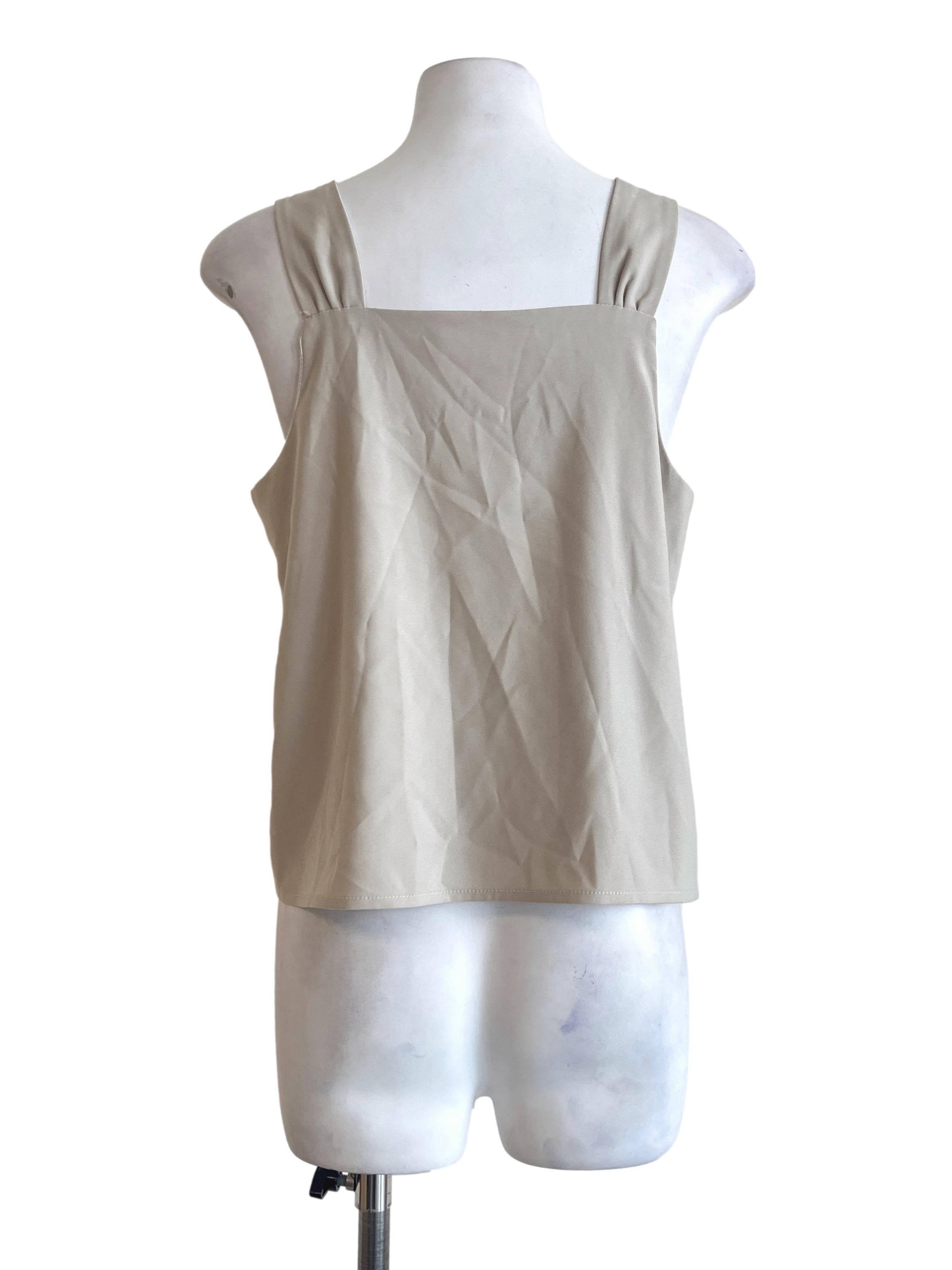 Toffee Brown Square Sleeveless Top