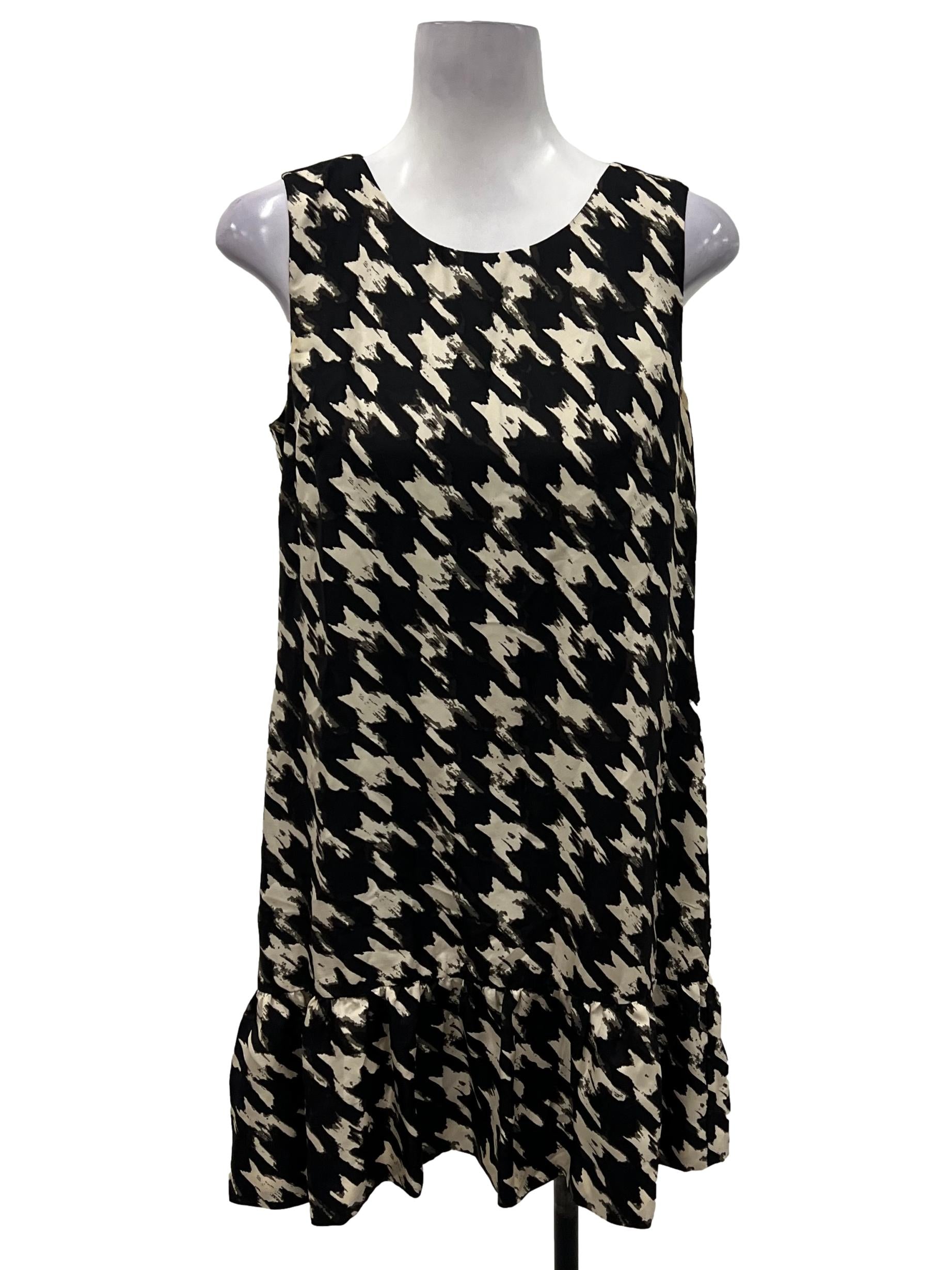 J.Crew Black Printed Shift Dress 