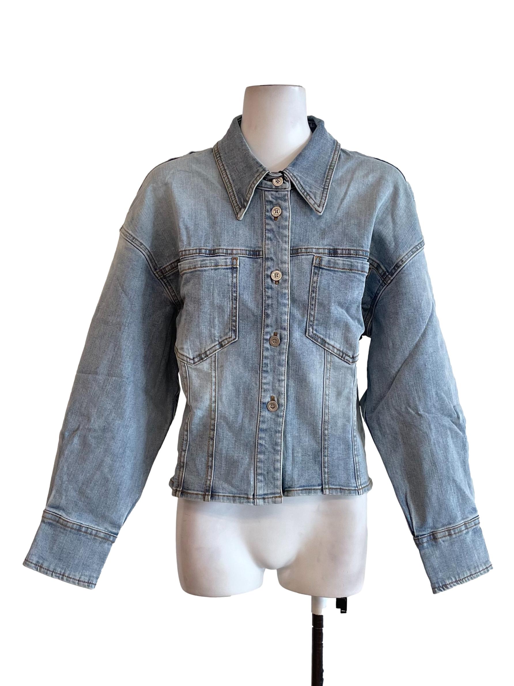 Ash Blue Denim Sheath Shirt